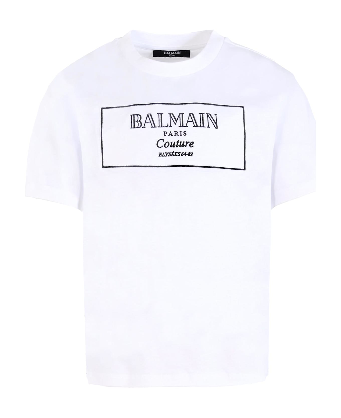 Balmain White T-shirt For Kids With Logo - WHITE