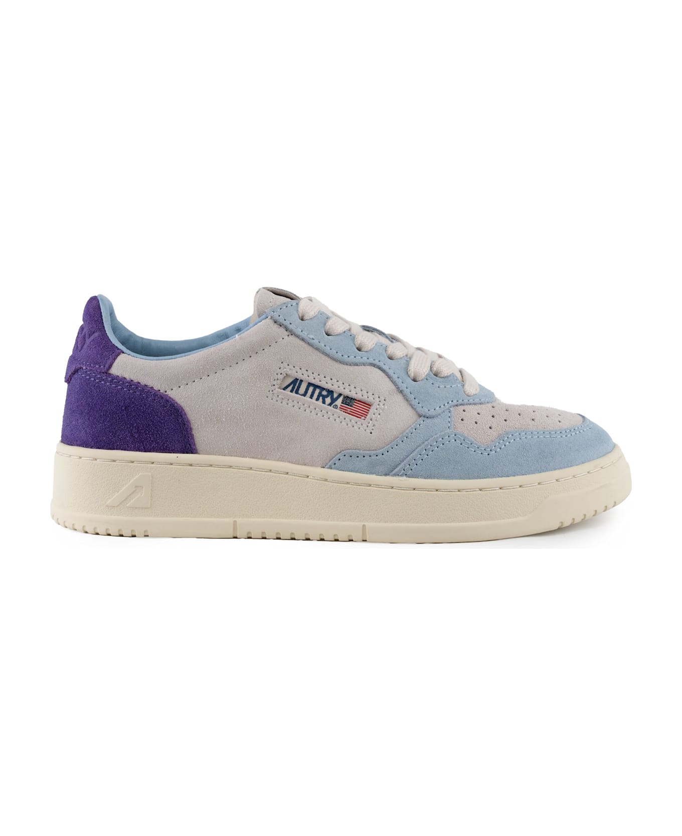 Autry Medalist Low Tricolor Suede Sneakers - Purple