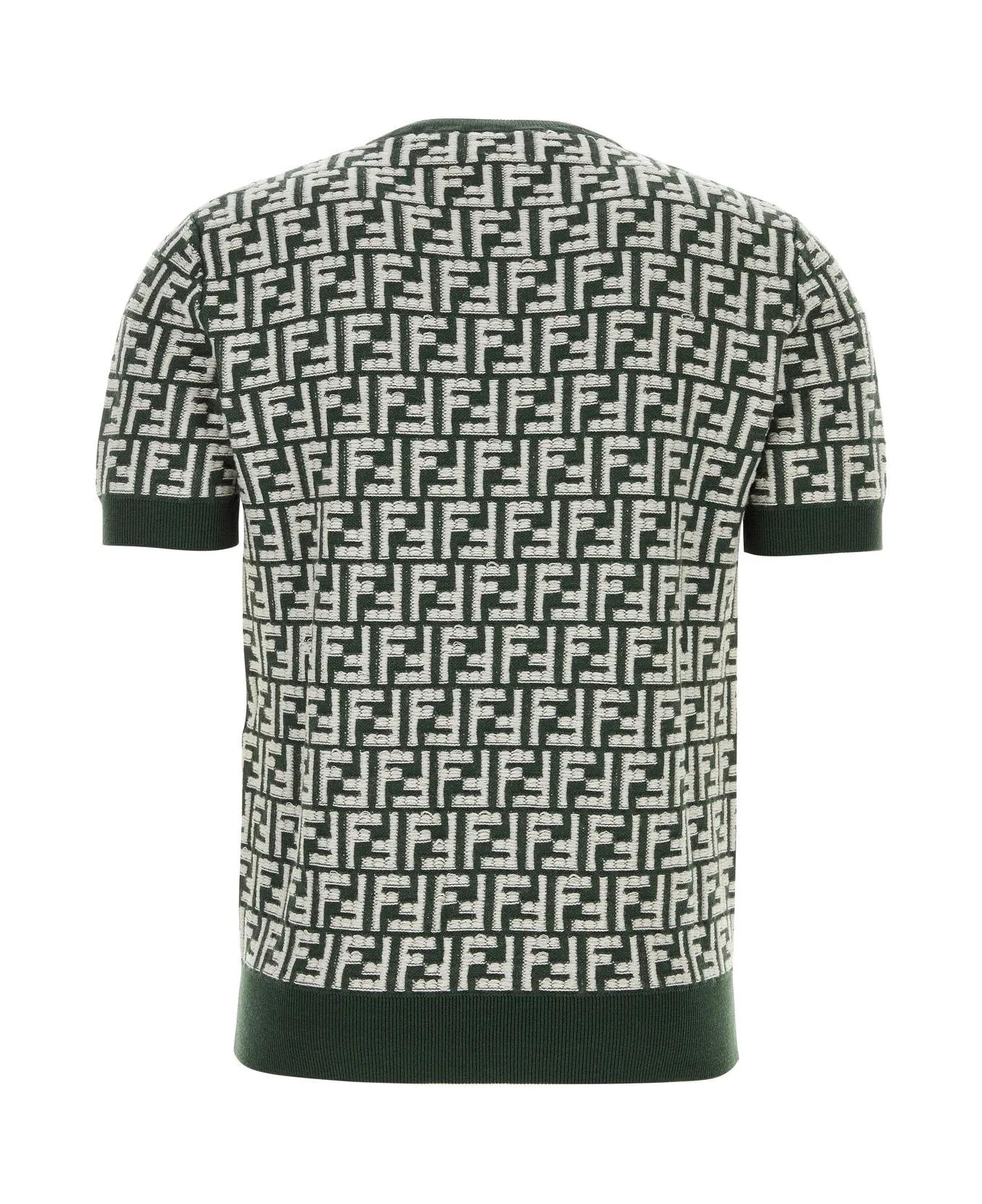 Fendi Embroidered Wool Sweater - GREEN