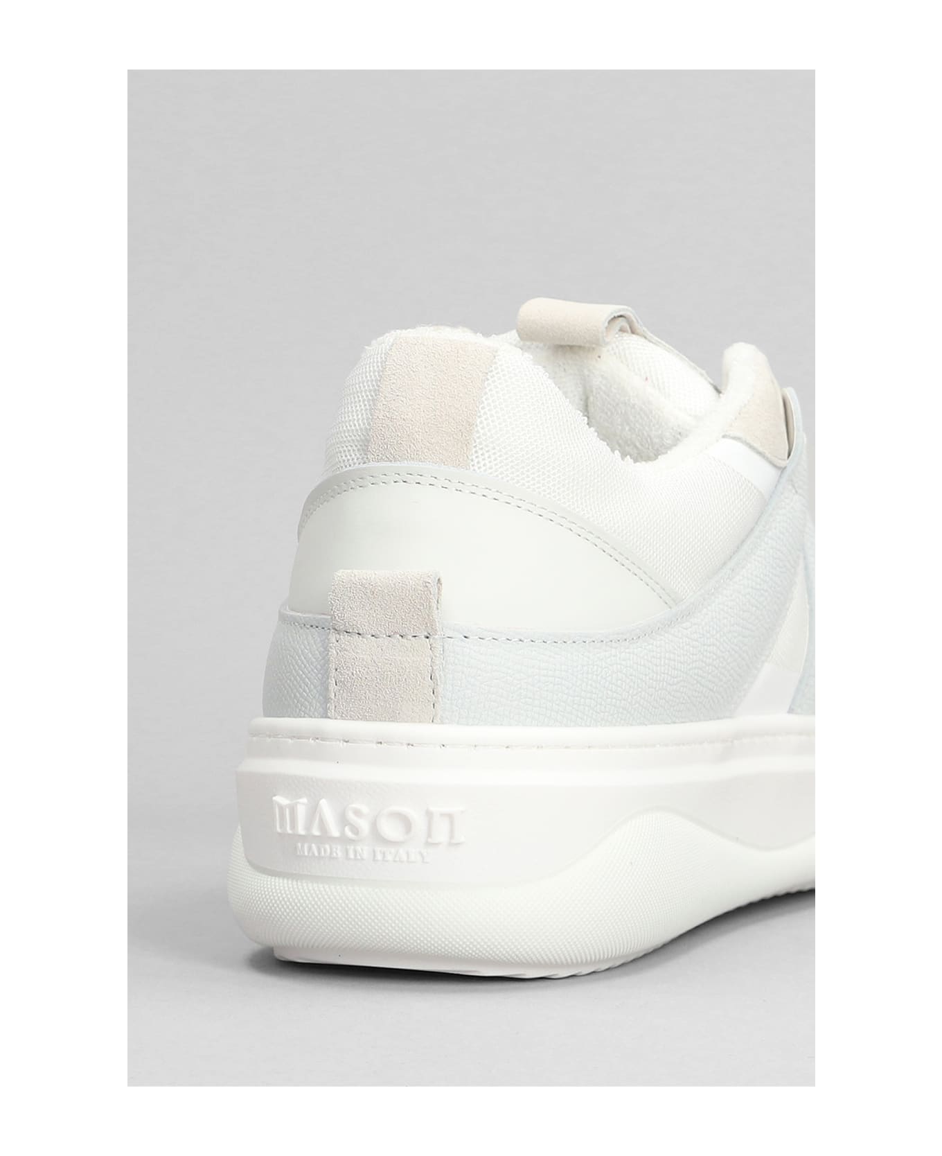 Mason Garments Venice Sneakers In White Suede And Fabric - white