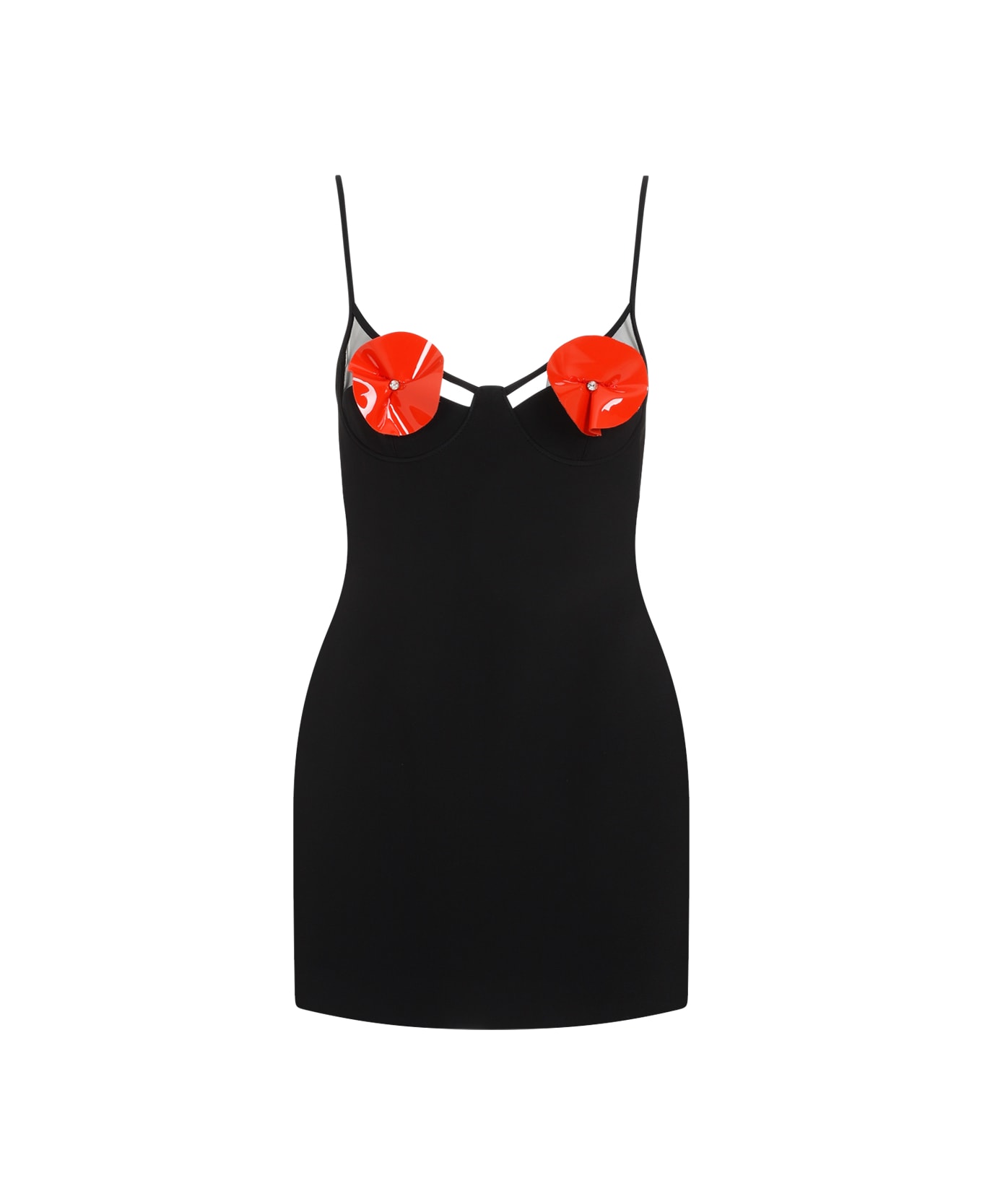 David Koma Flower Cups Cami Dress - Black Red ワンピース＆ドレス