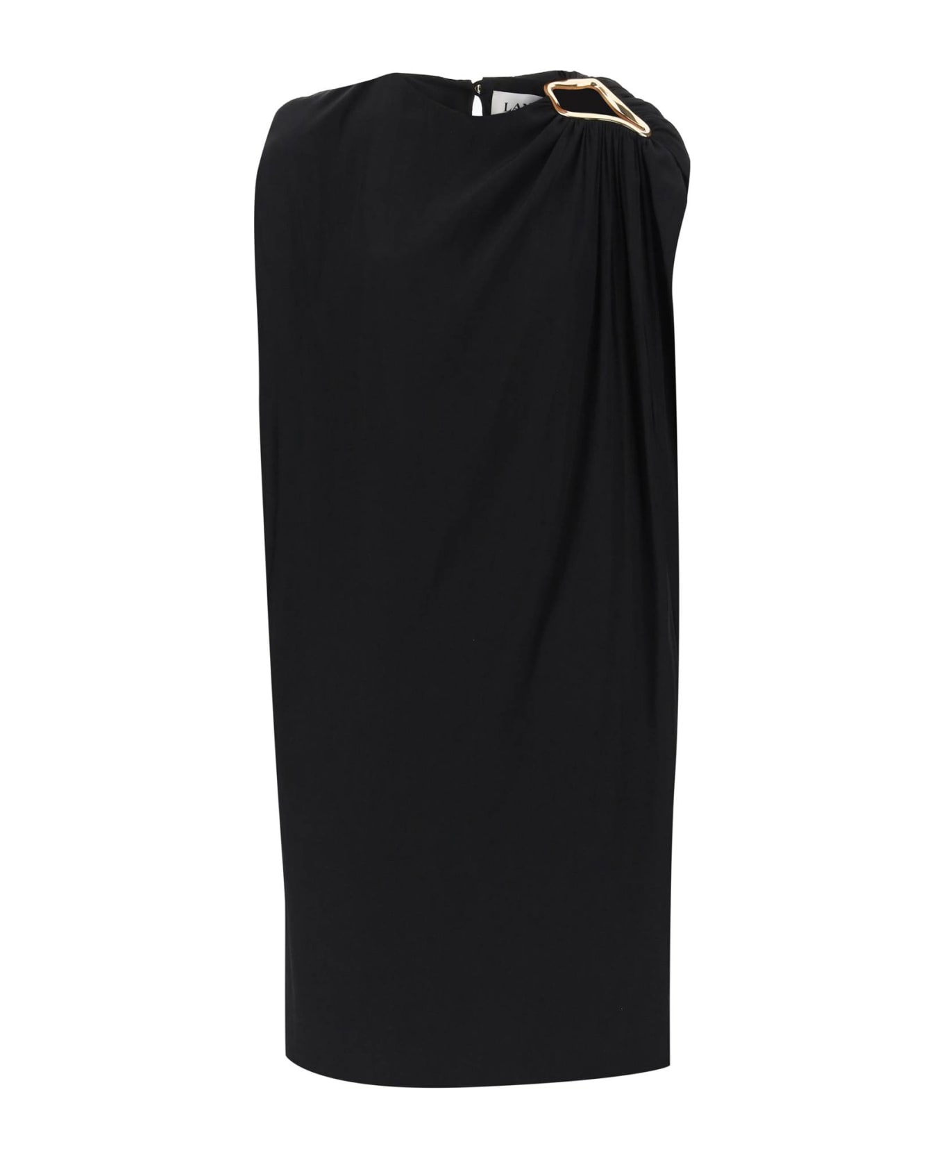 Lanvin Draped Midi Dress - BLACK (Black)