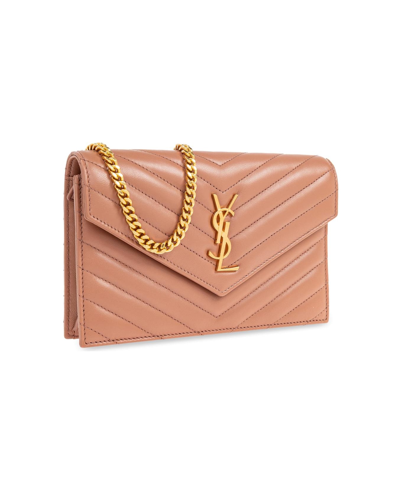 Saint Laurent Wallet Cassandre On A Chain - PINK 財布