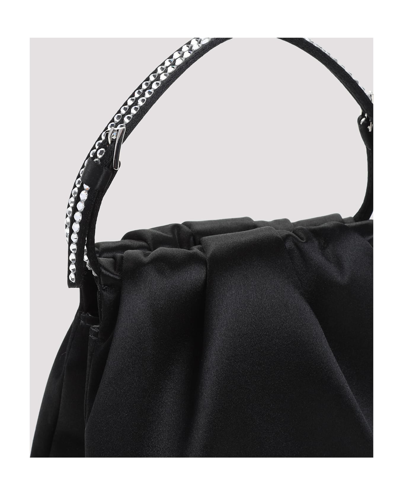 Amina Muaddi Vittoria Bag - Black White