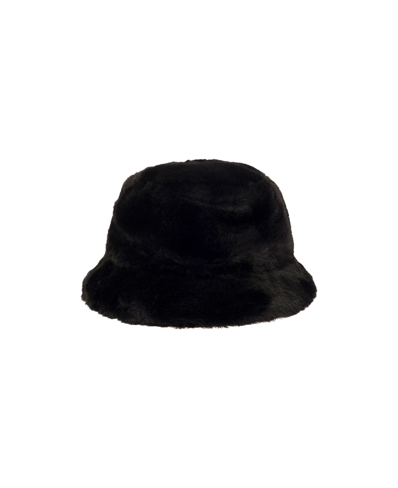 STAND STUDIO 'vera' Black Hat With Low Brim In Faux Fur Woman - Nero