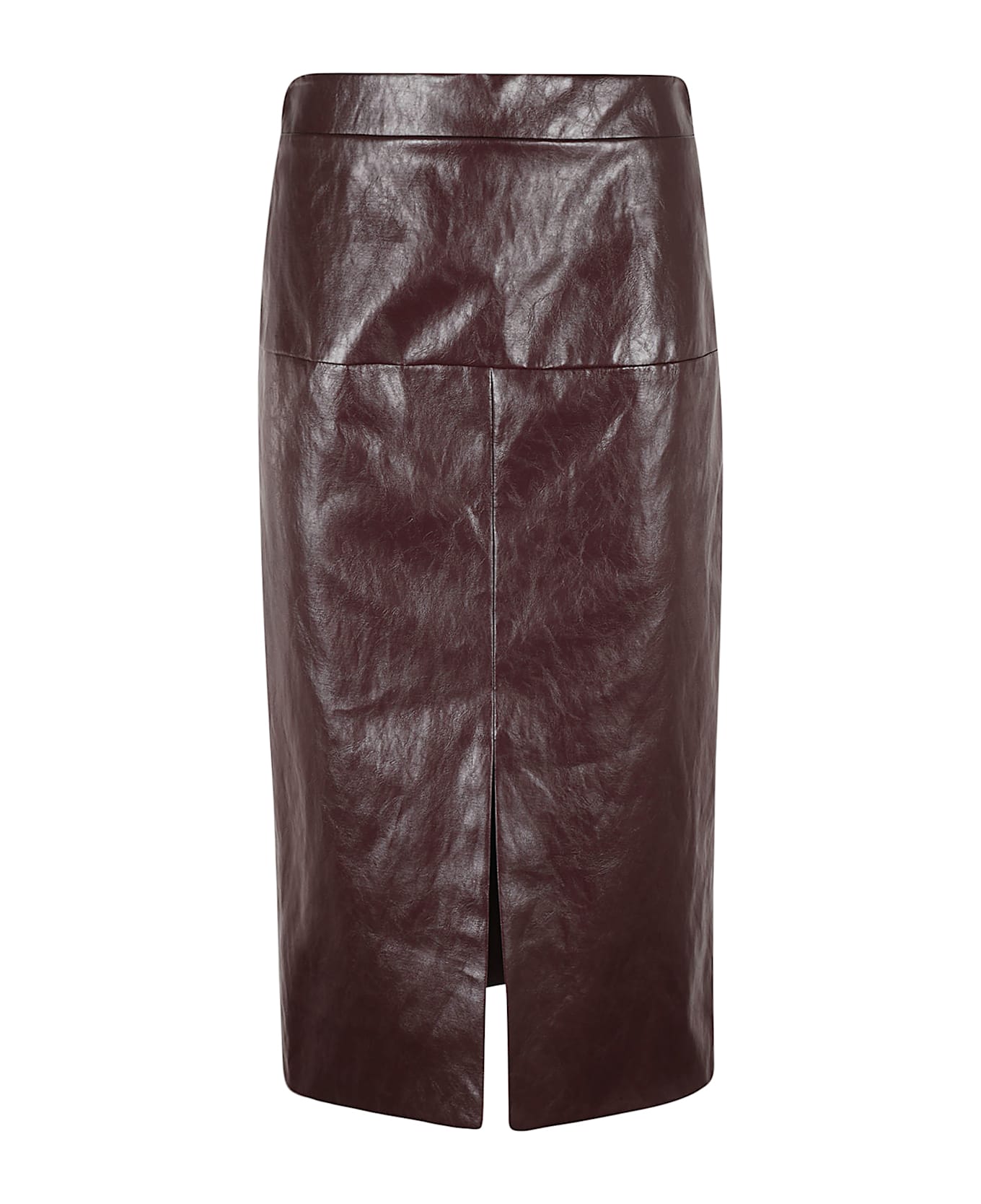 Federica Tosi Front Slit Shiny Skirt - Vinaccia