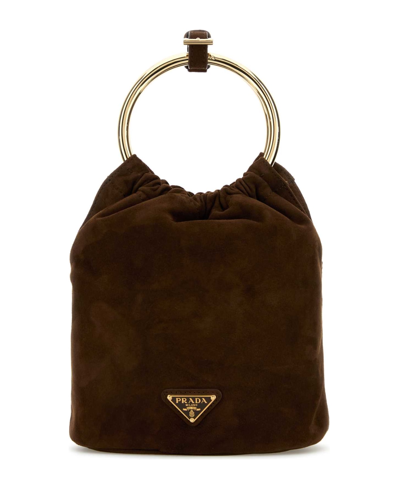 Prada Brown Suede Bucket Bag - CACAO