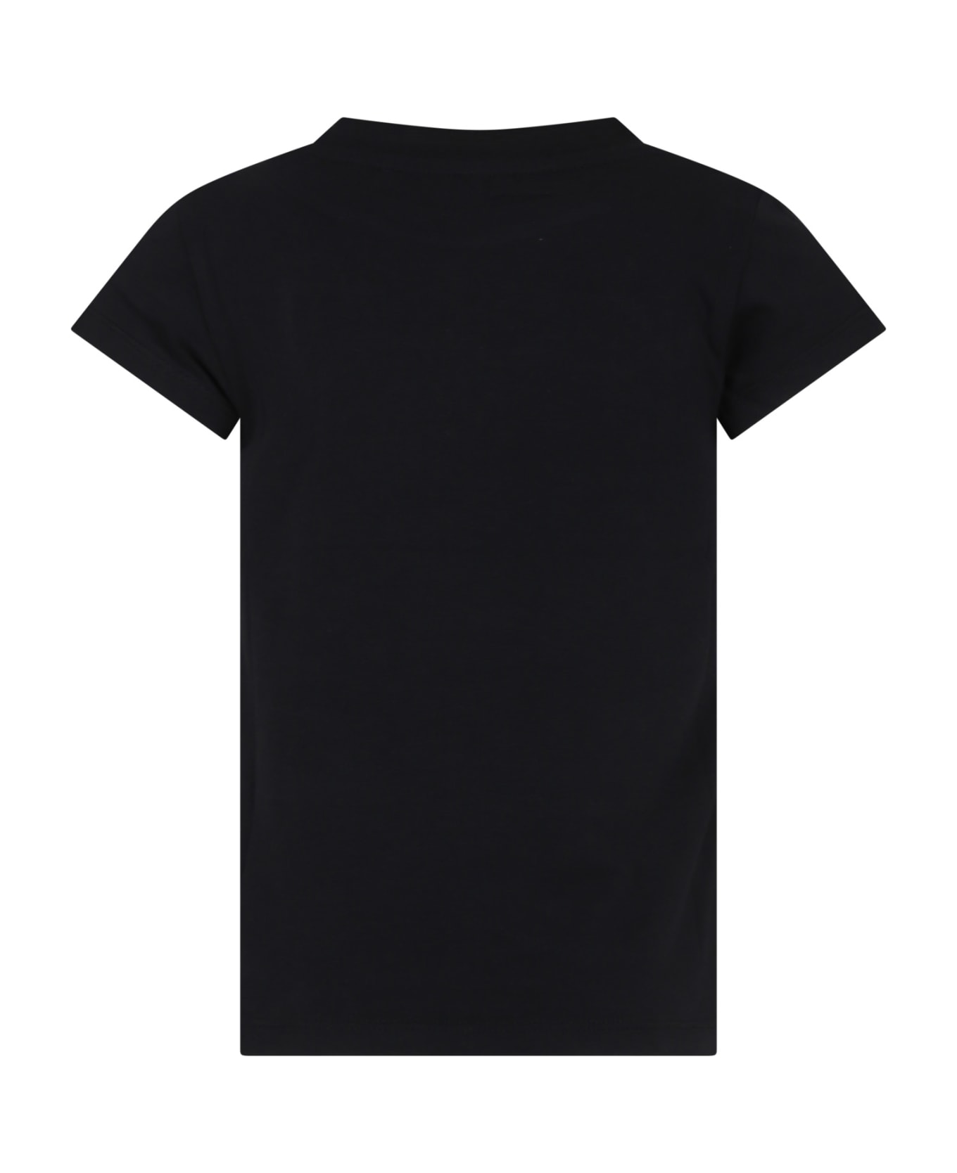 Balmain Black T-shirt For Girl With Logo - Black