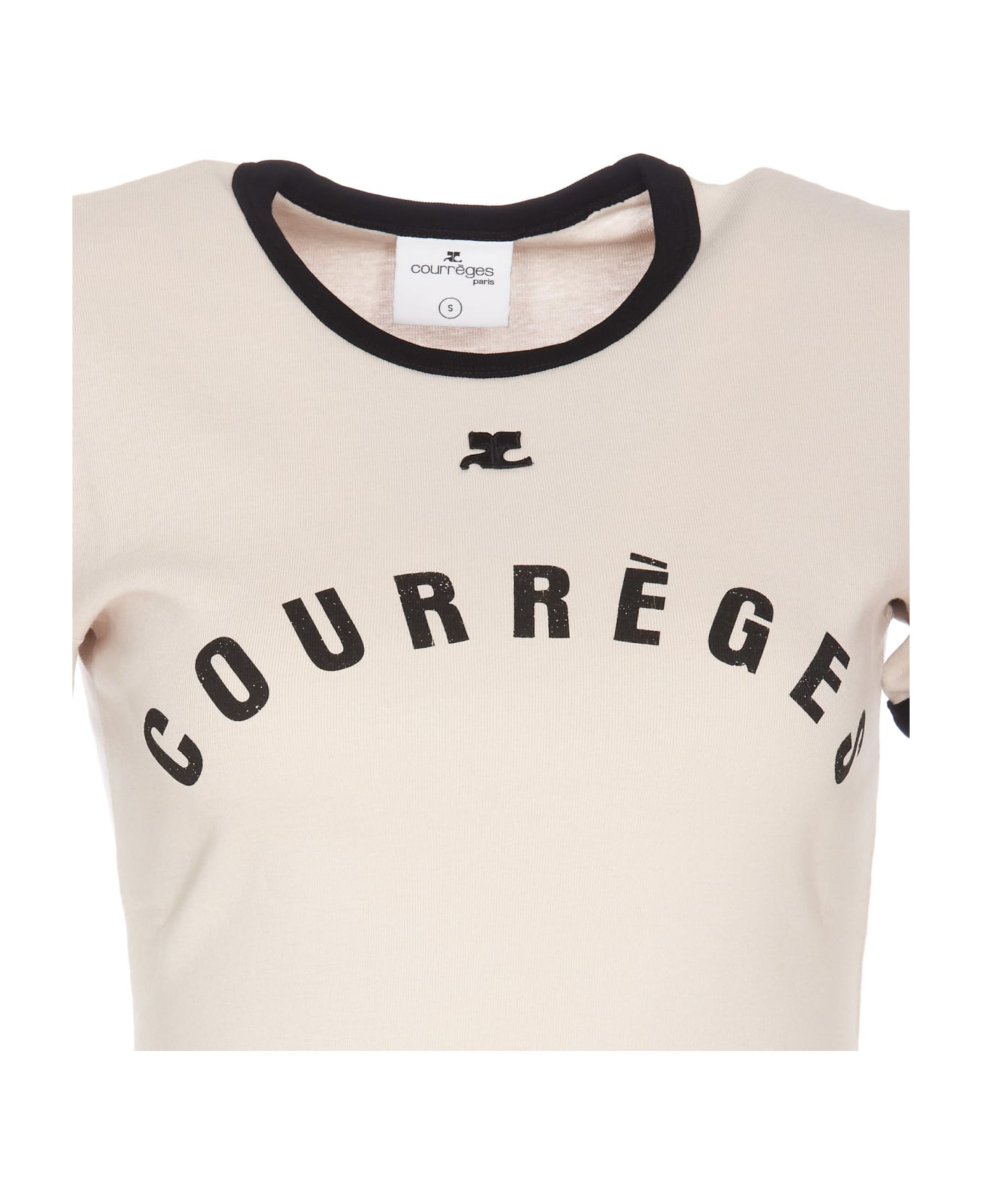 Courrèges Contrasting Logo T-shirt - White