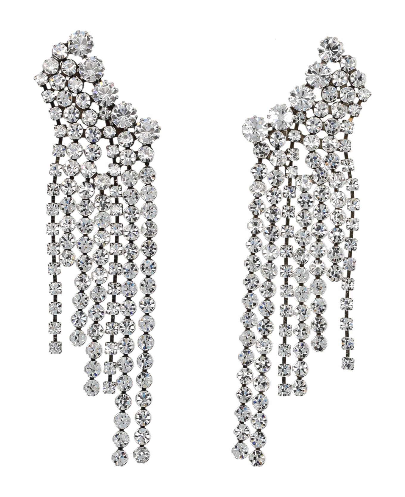 Isabel Marant Fringe Strass Earrings - SILVER