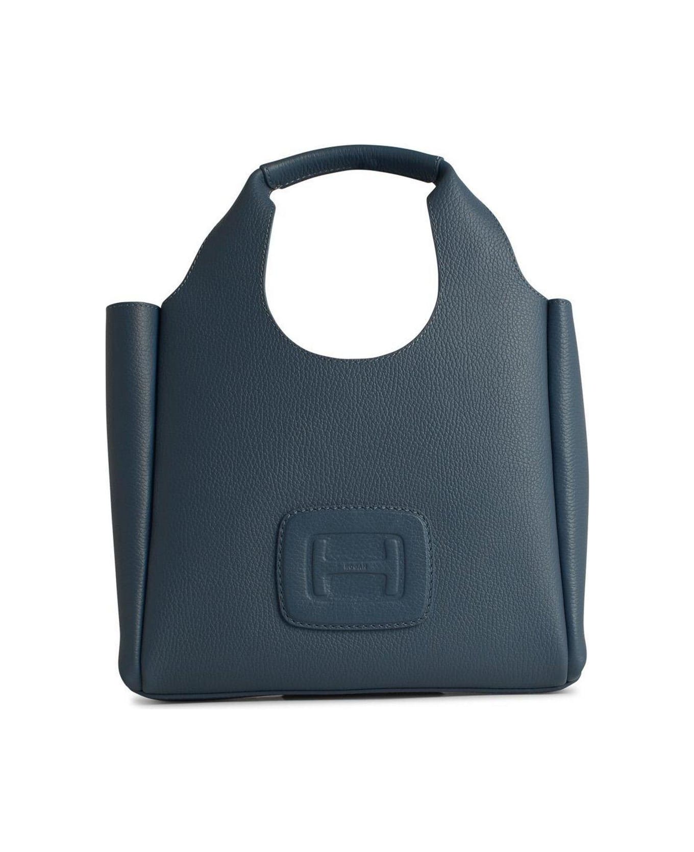 Hogan Medium H-bag Logo-embossed Top Handle Bag - BALTIC SCURO