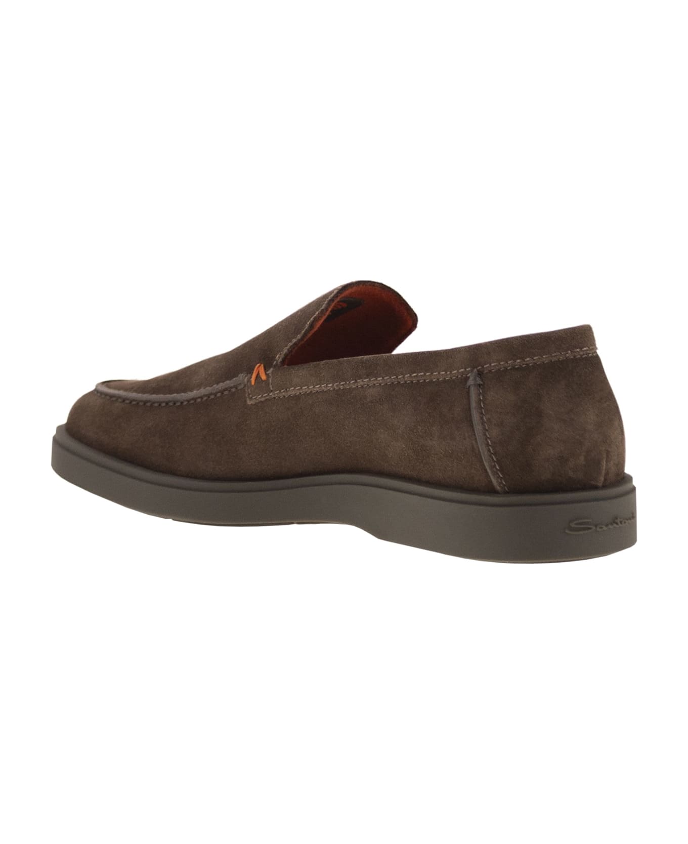 Santoni Suede Moccasin - Dark Brown