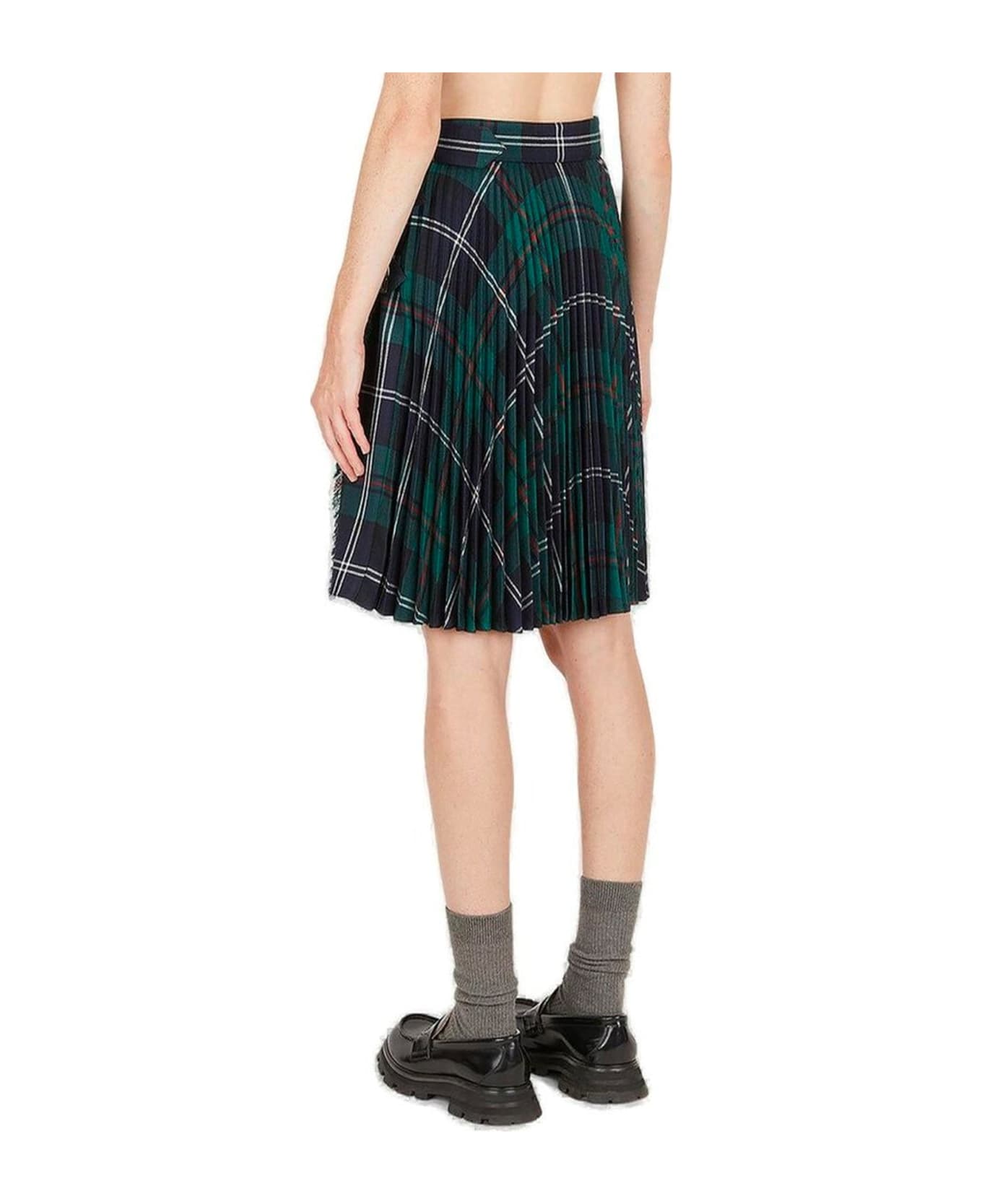 Burberry Tartan Kilt Skirt - Green