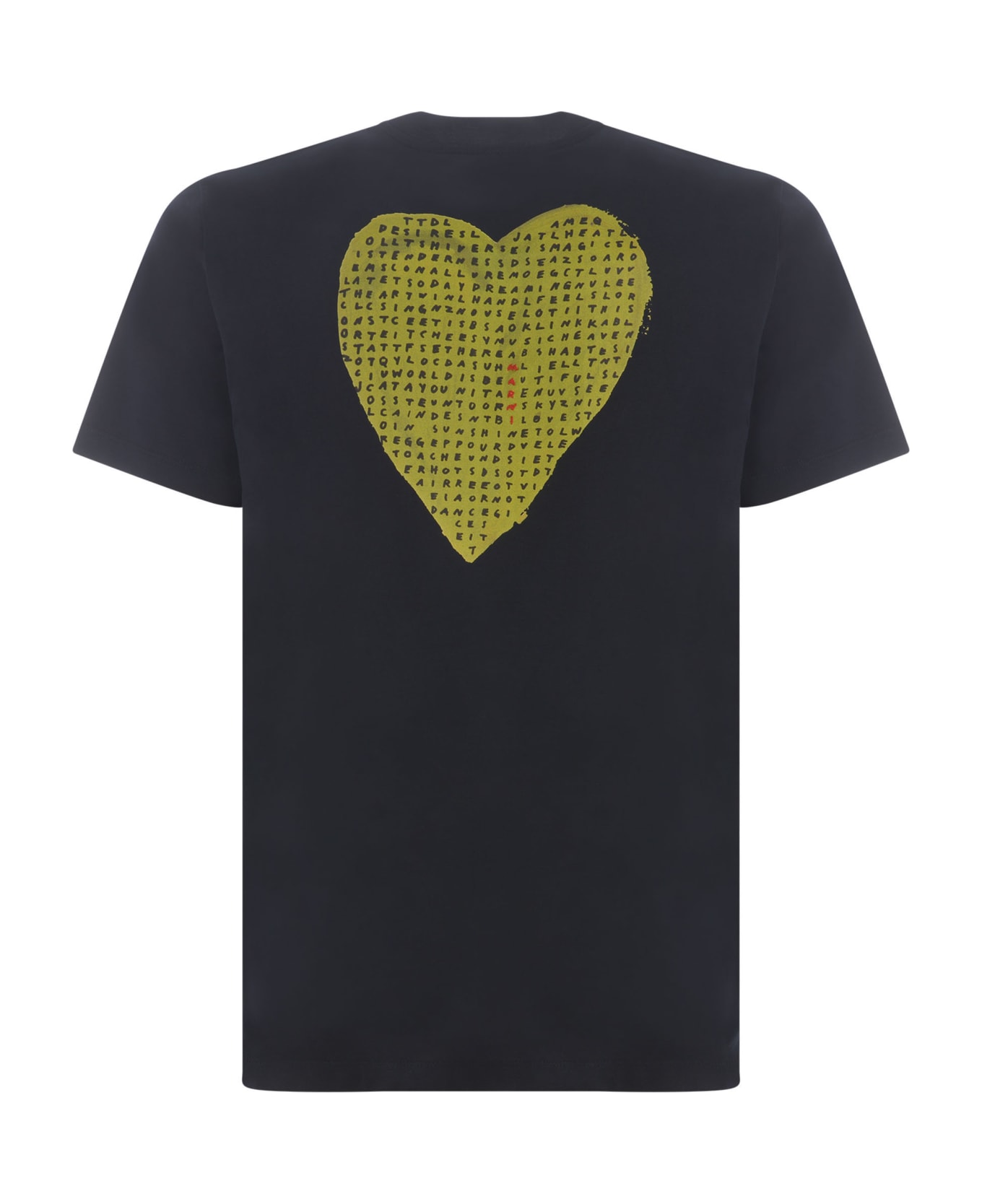 Marni Wordsearch Heart Print T-shirt - Blu