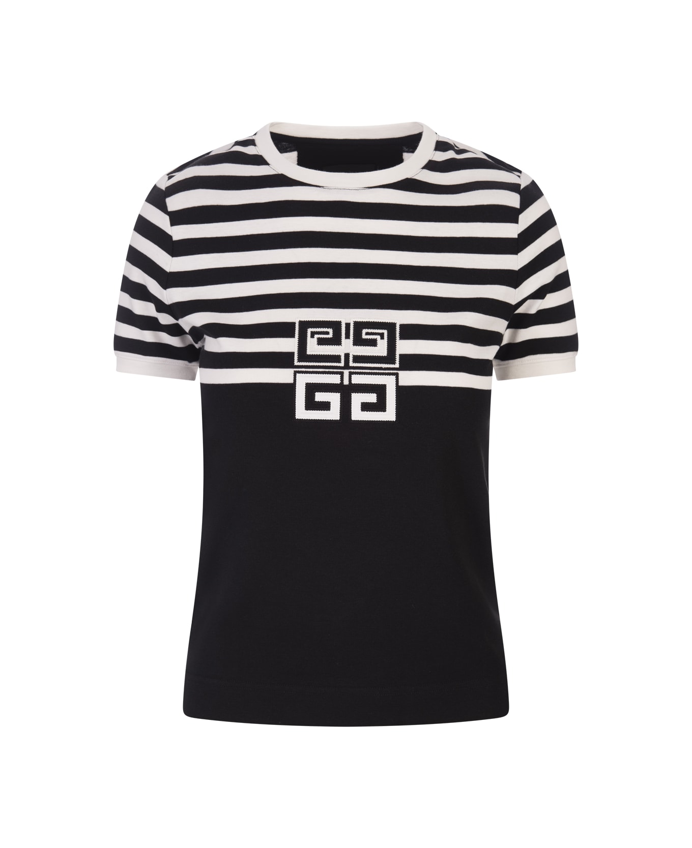 Givenchy Striped T-shirt With 4g Application - Black