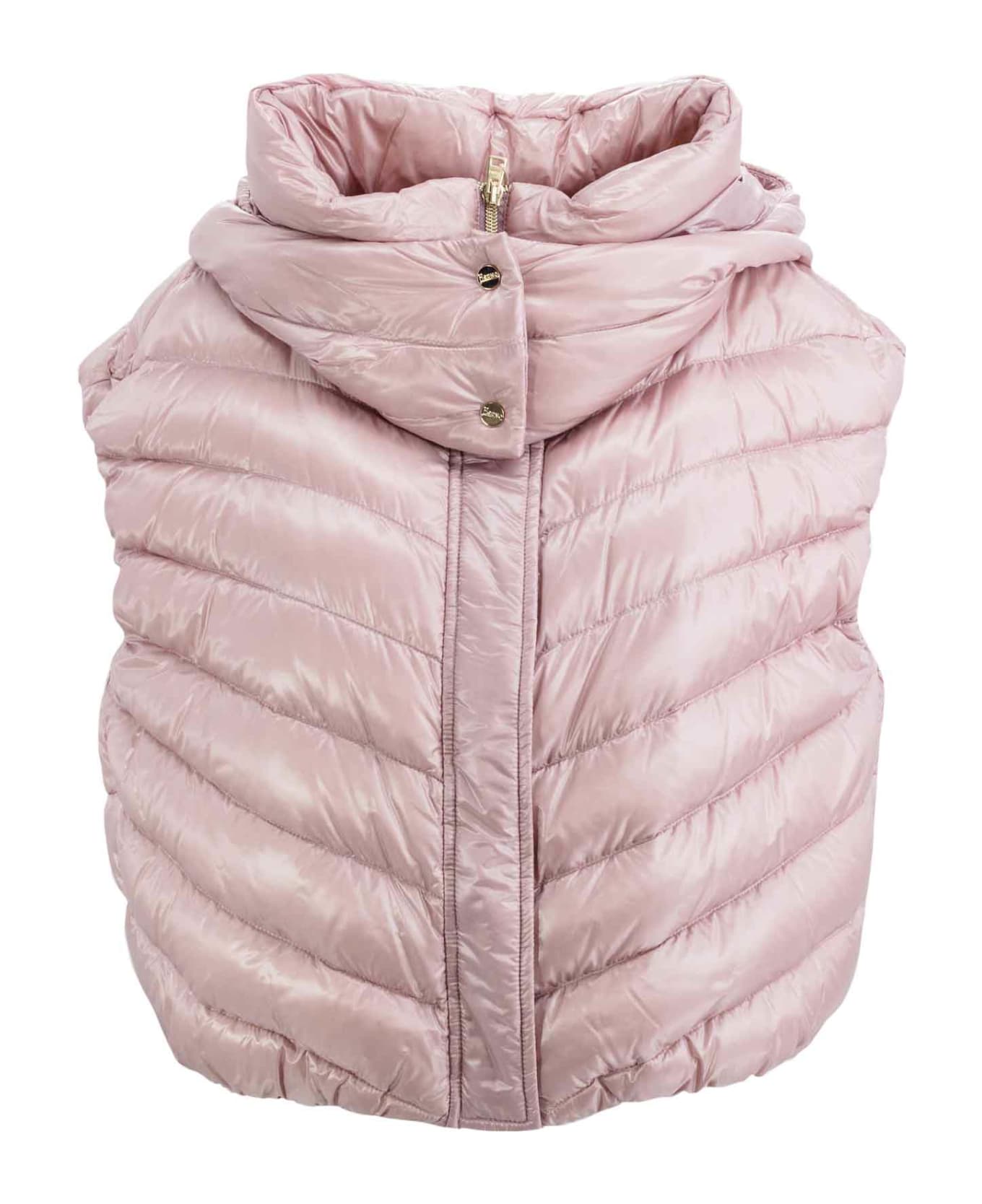 Herno Vest Made In 
s Iconic Ultralight Nylon - Illac