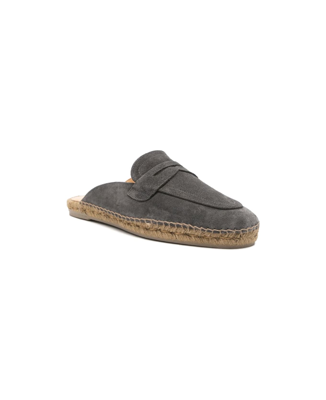 Castañer Nando Suede Leather Slippers - Grey