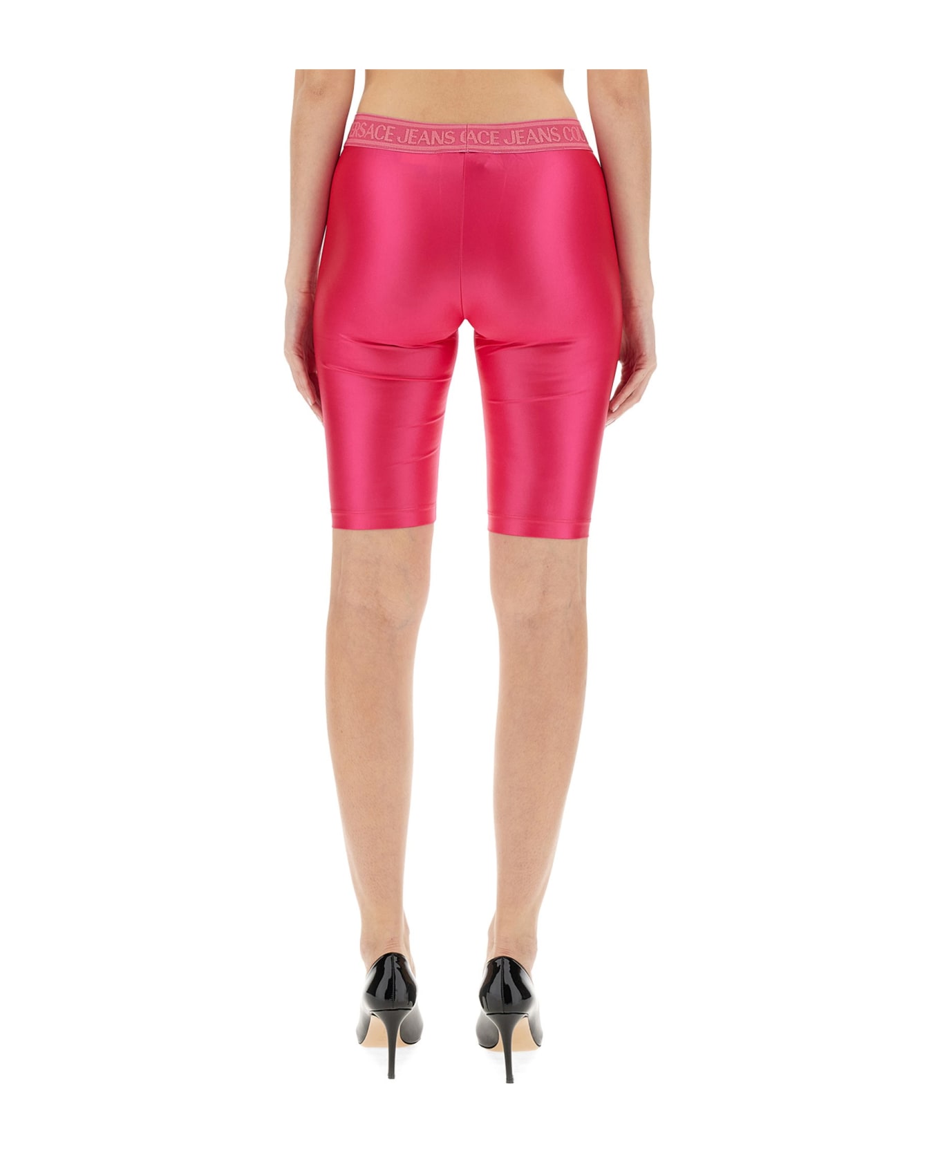 Versace Jeans Couture Logo Cycling Shorts - FUCSIA