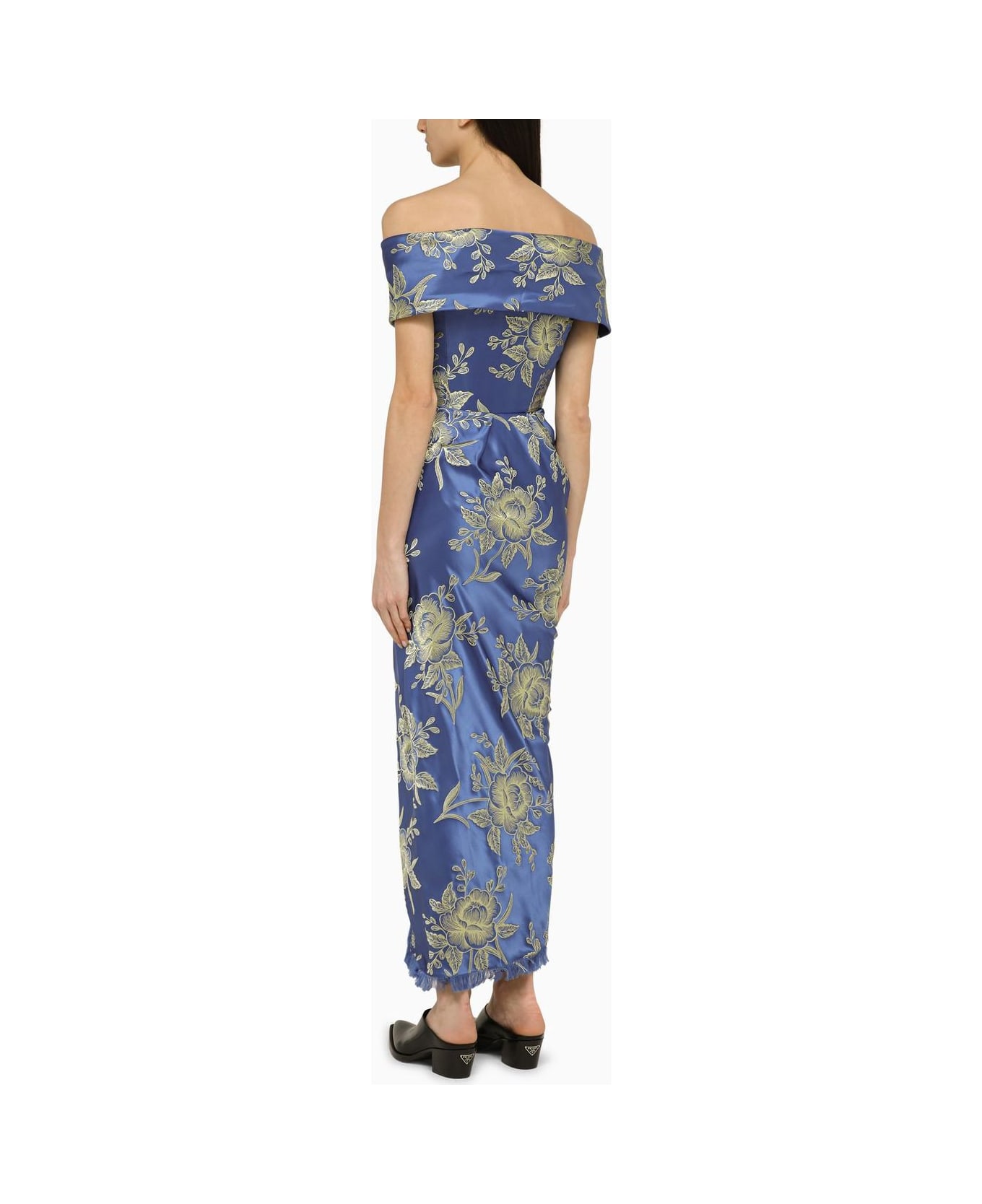Etro Silk-blend Cocktail Dress With Draping - Blu