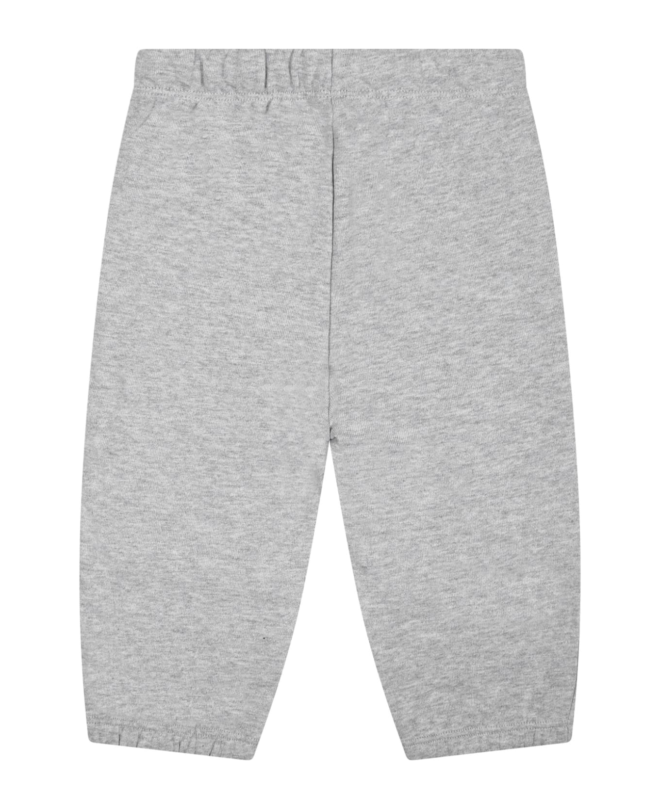 Stella McCartney Gray Trousers For Baby Boy With Shark Fin Print - Grigio