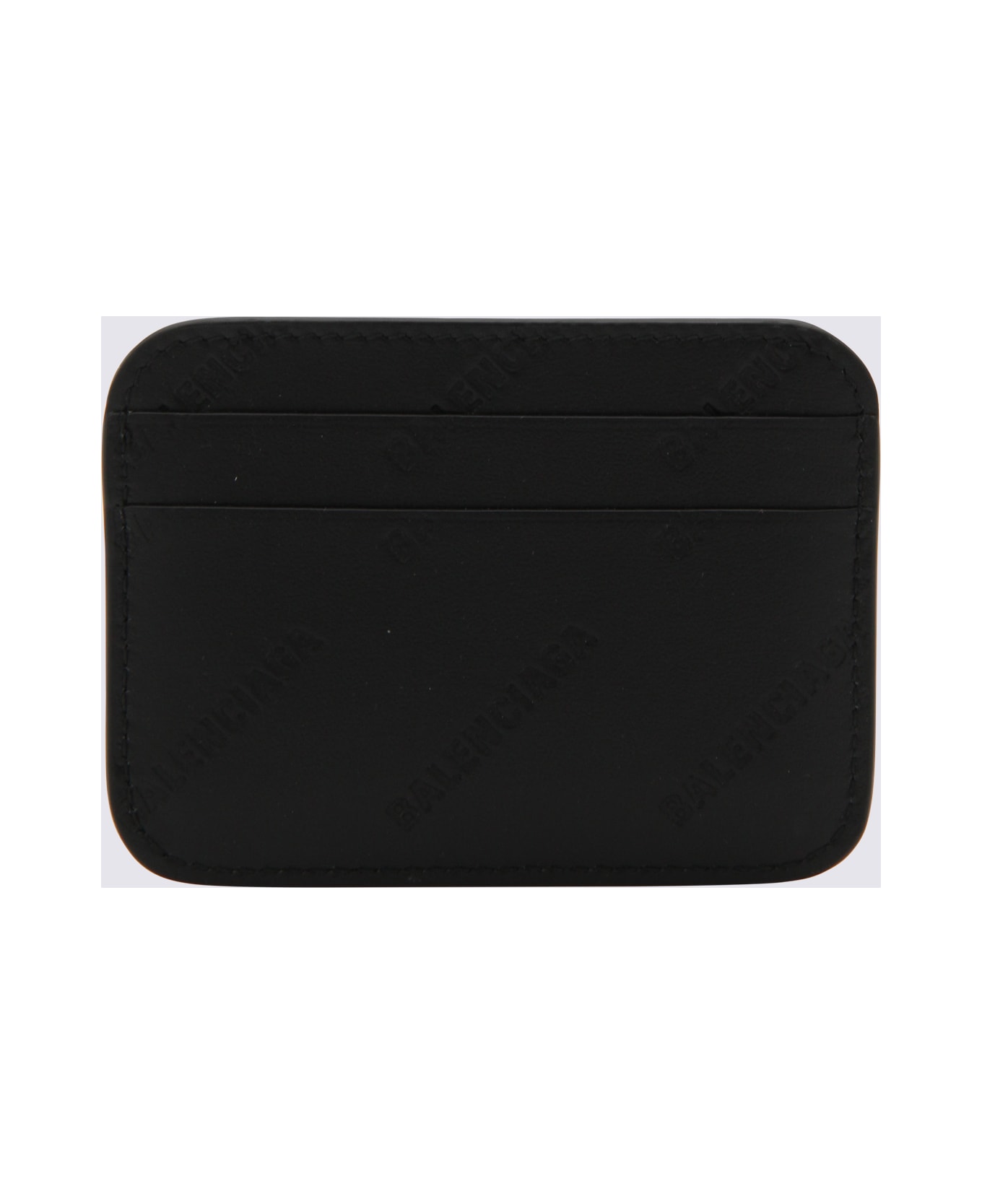 Balenciaga Black Leather Card Holder - Black