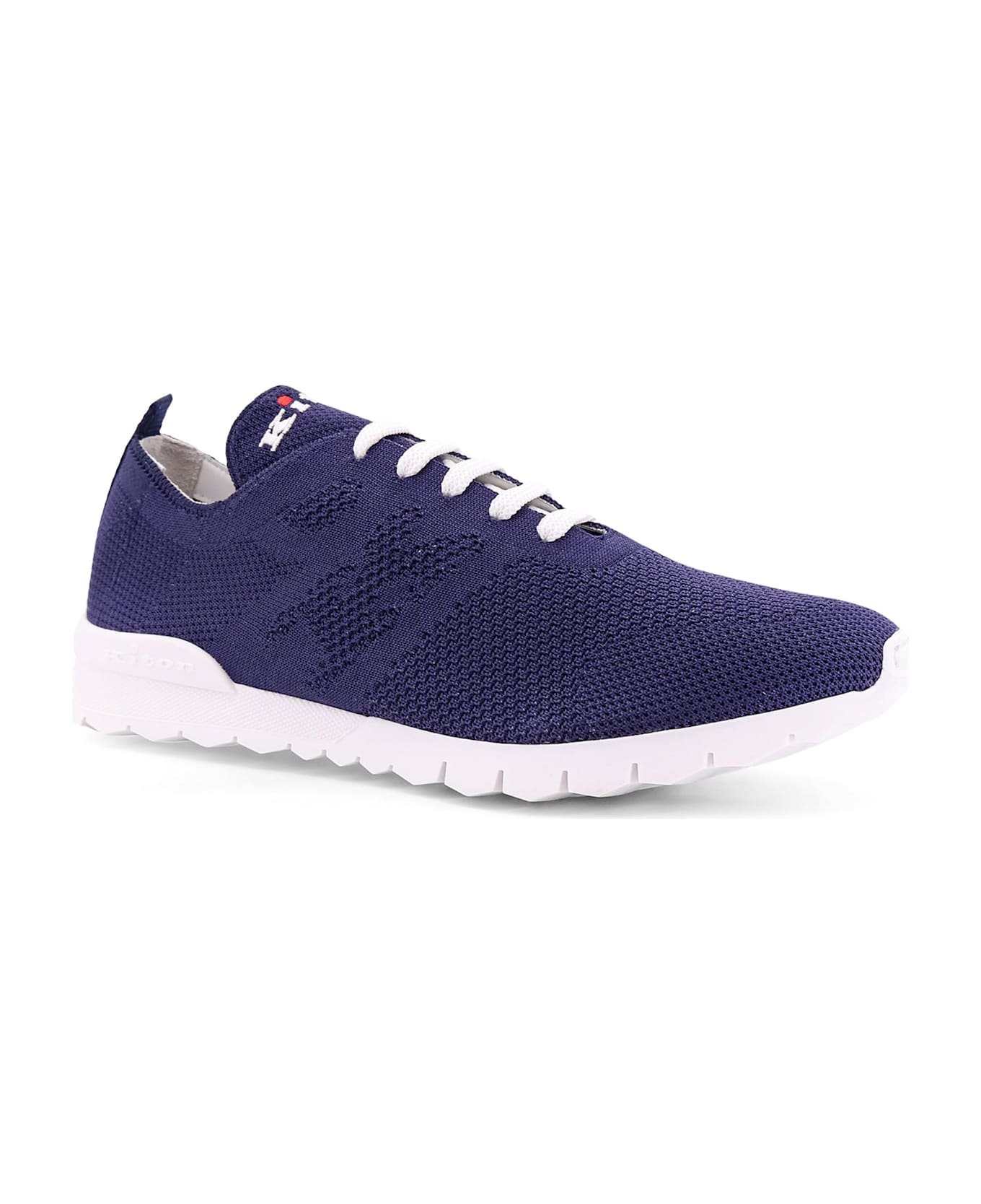 Kiton Knit Sneakers With Lateral Monogram - Blue