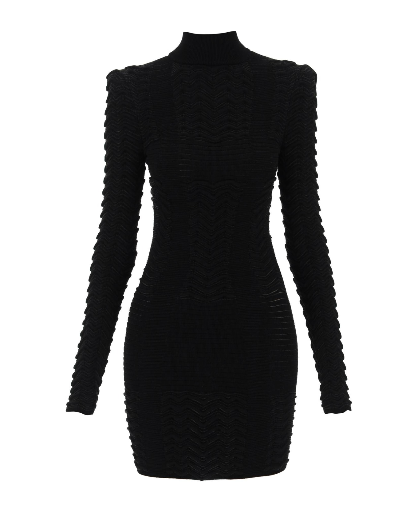 Balmain Turtleneck Mini Dress - NOIR (Black)