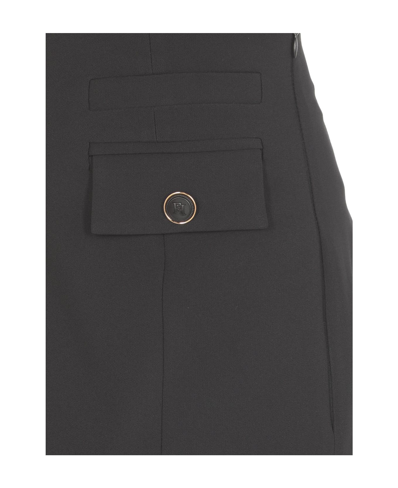 Elisabetta Franchi Crepe Miniskirt - Black