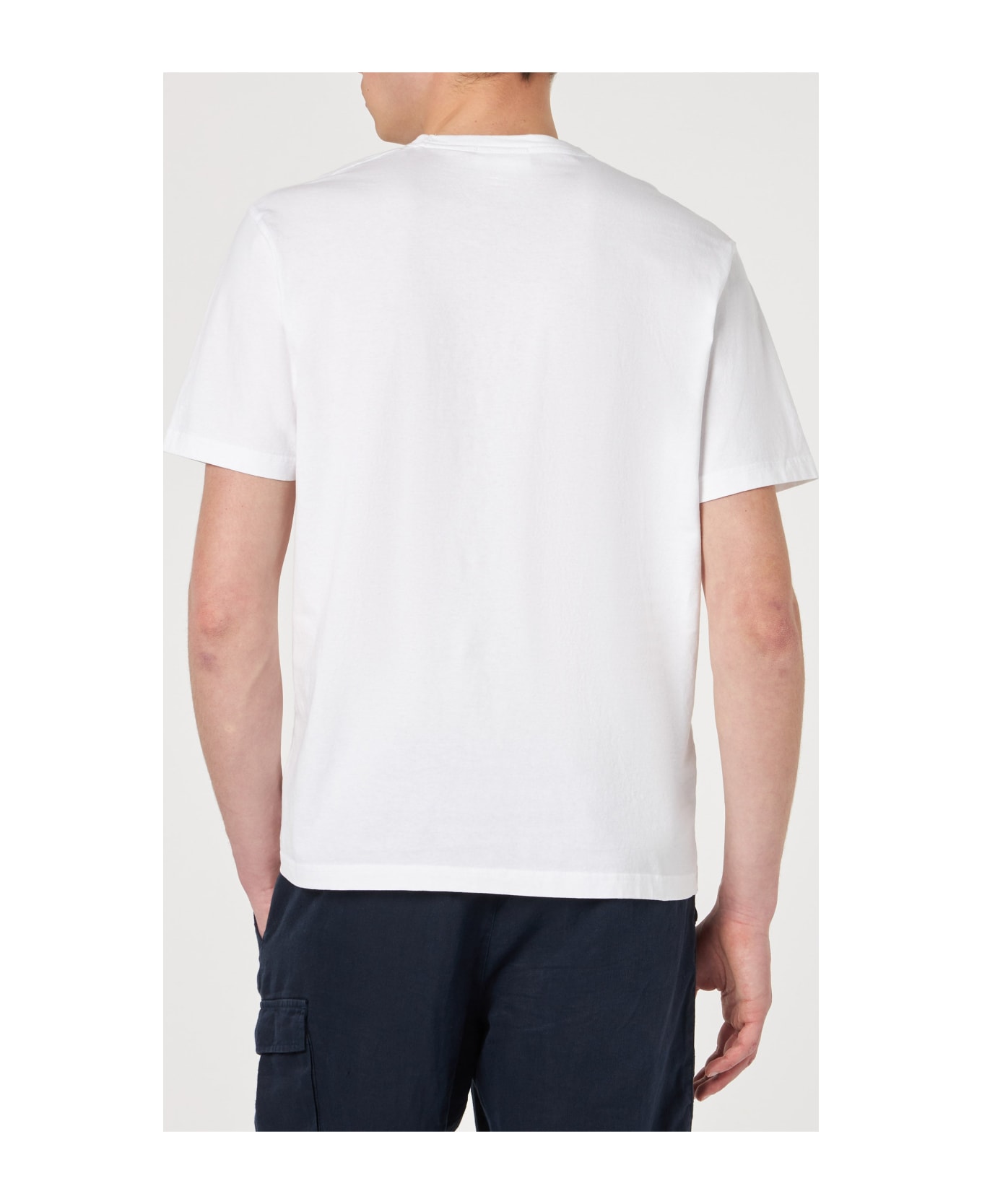 MC2 Saint Barth Man White Cotton T-shirt With Embroidery - WHITE