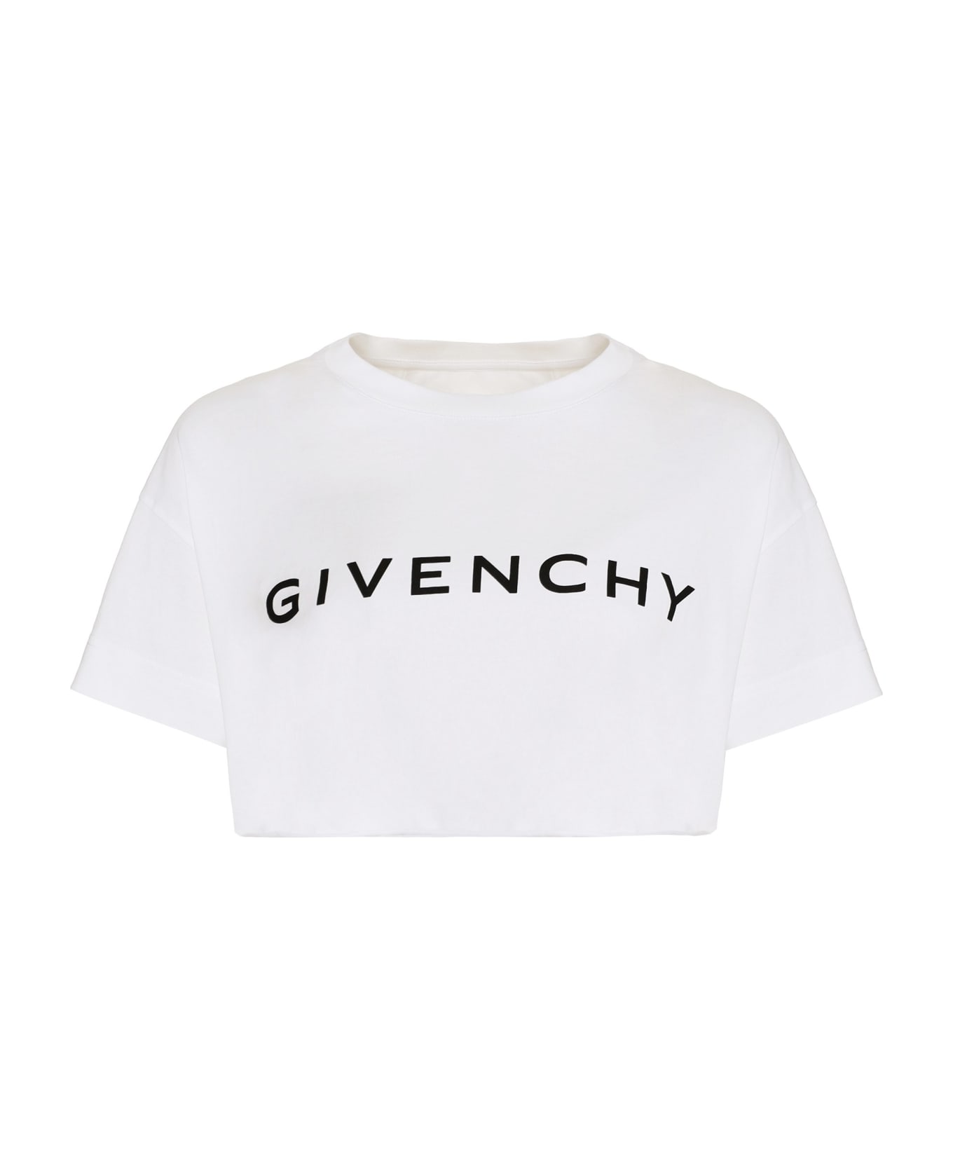 Givenchy White Givenchy Crop T-shirt - Bianco