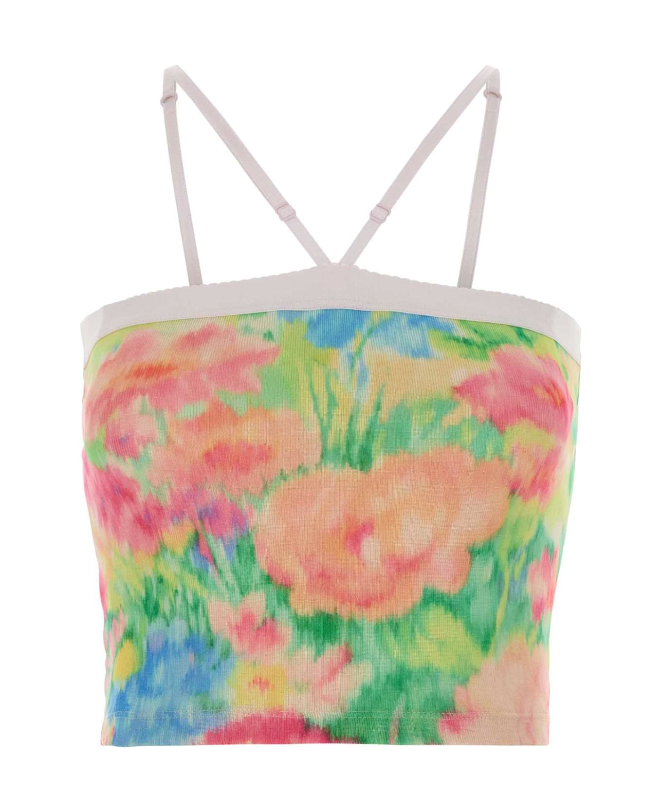 Prada Printed Cotton Top - VERDE