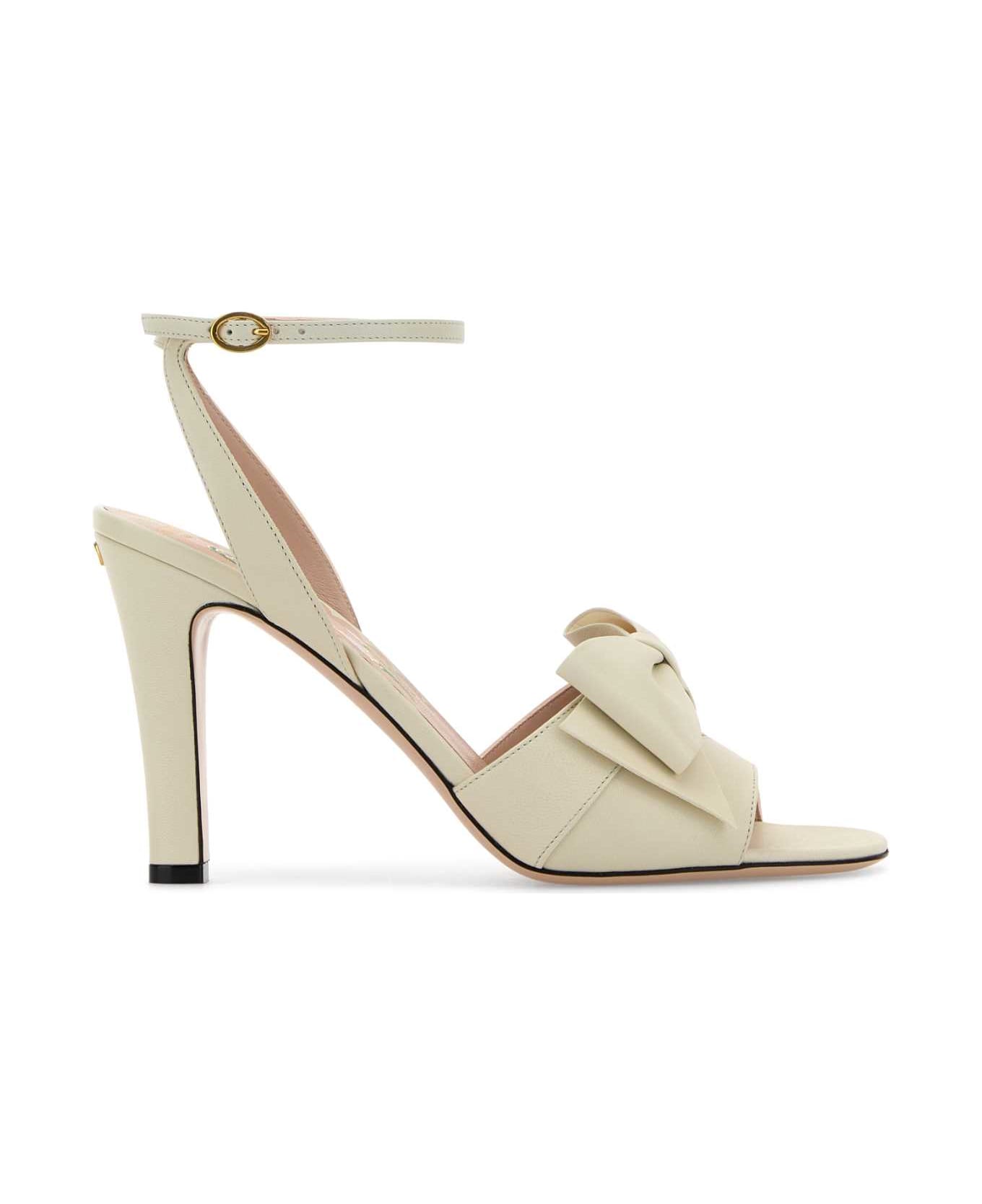 Valentino Garavani Ivory Leather Bowow Sandals - IVORY