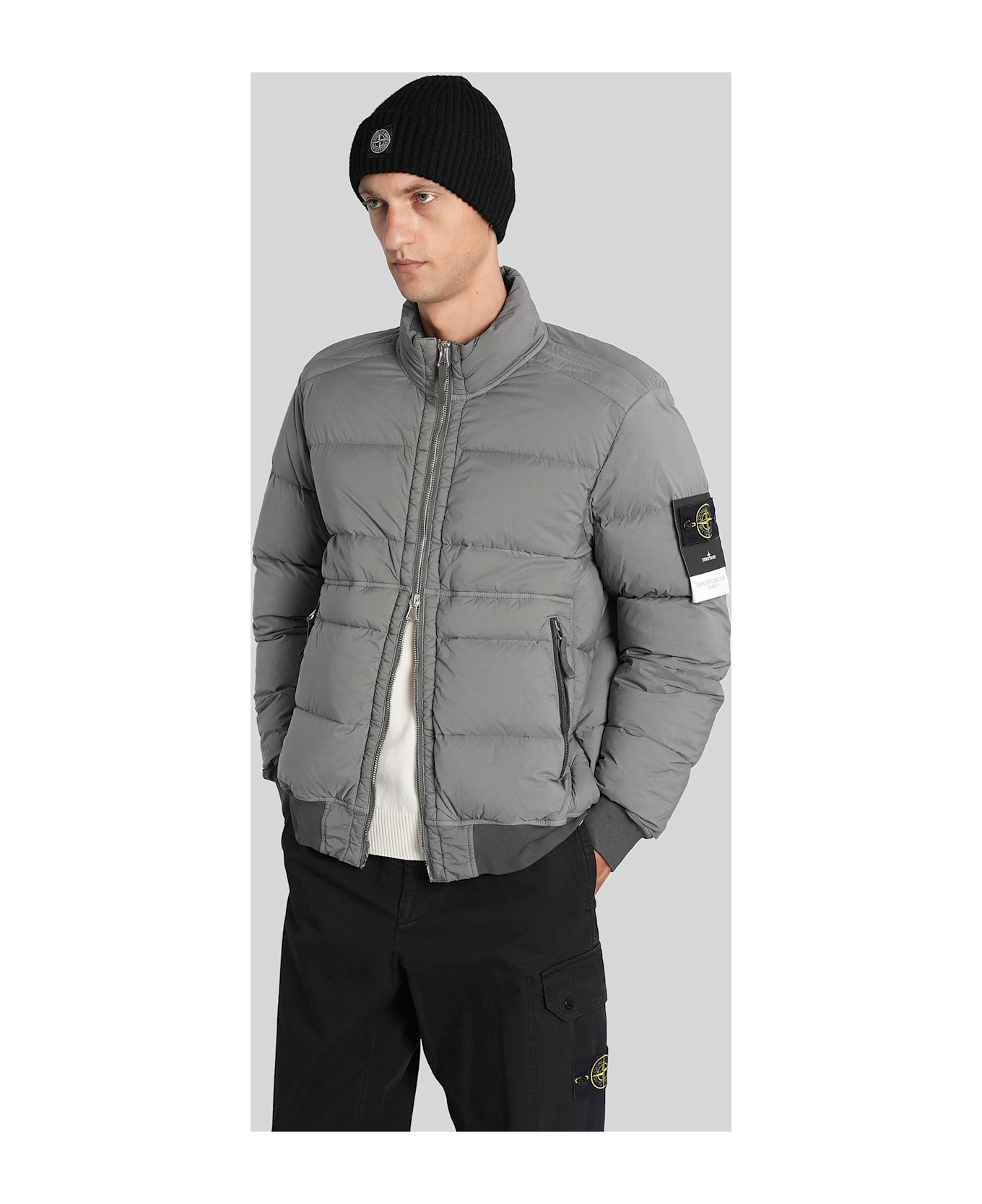 Stone Island Puffer In Grey Polyamide - grey