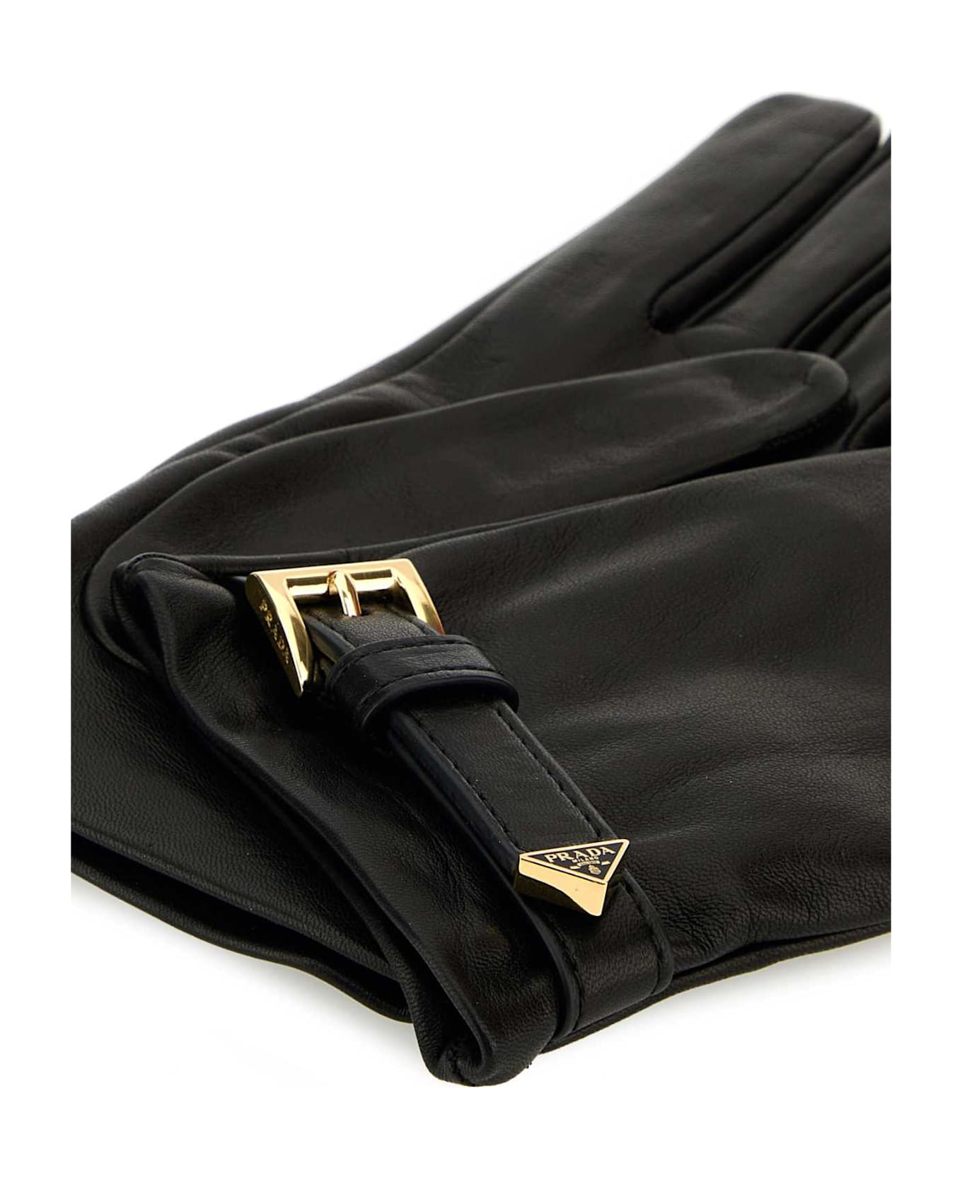 Prada Black Nappa Leather Gloves - NERO