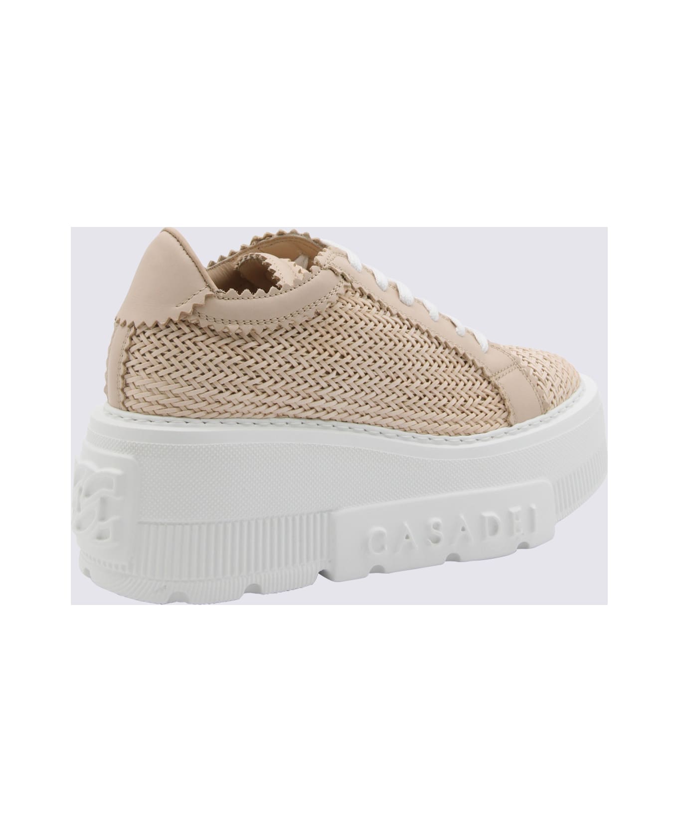 Casadei Light Pink And White Leather Sneakers - SPIAGGIA ROSA