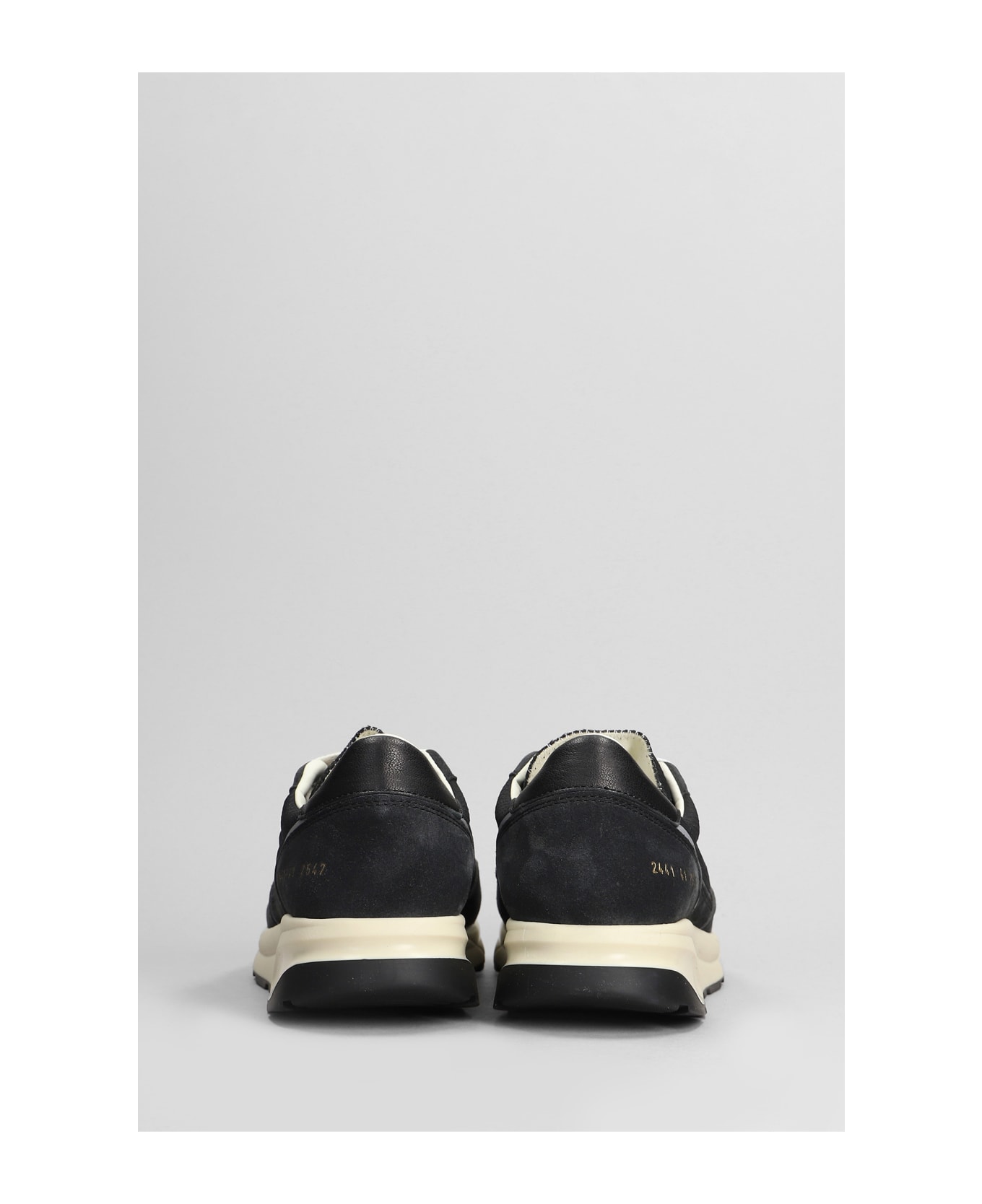 Common Projects Track Classic Sneakers In Black Suede And Fabric - black