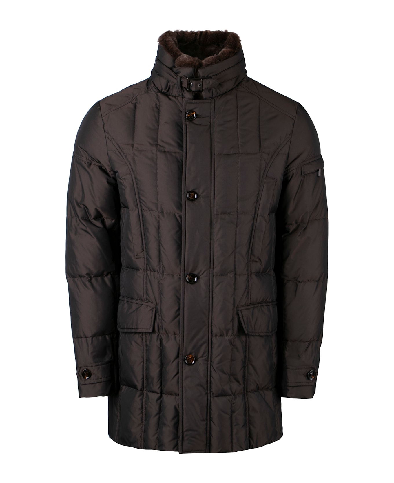 Moorer Valente Fur Collar Down Jacket - brown
