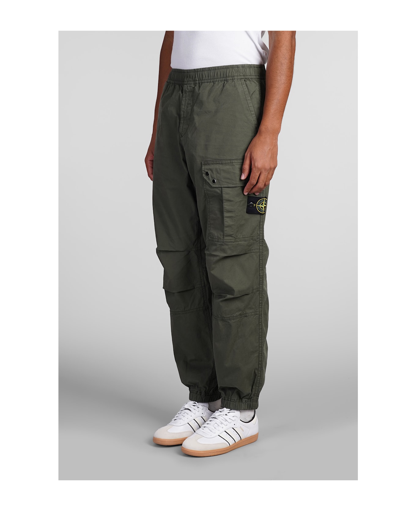 Stone Island Pants In Green Cotton - green