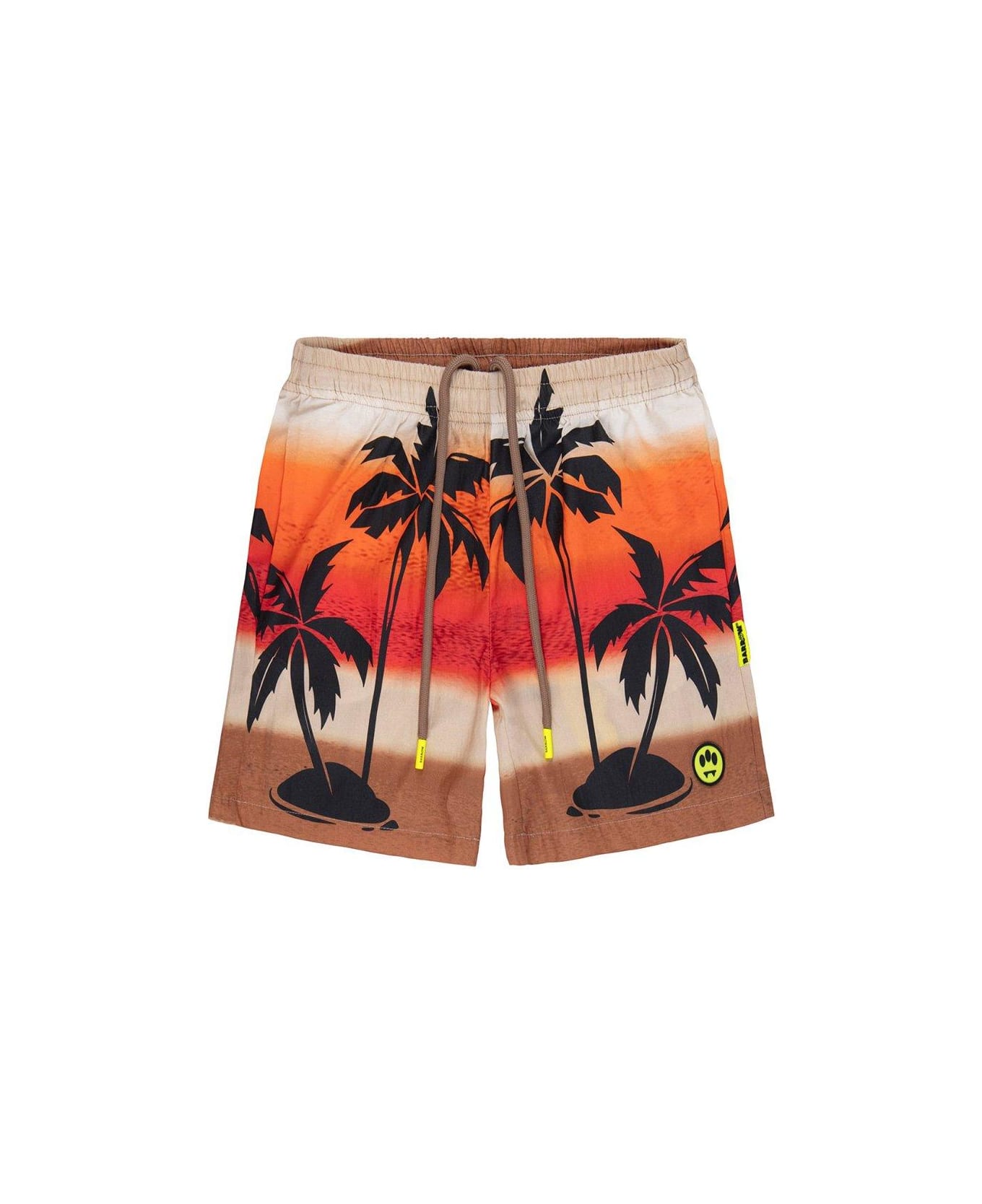 Barrow Palm Tree Printed Drawstring Shorts - Sabbia