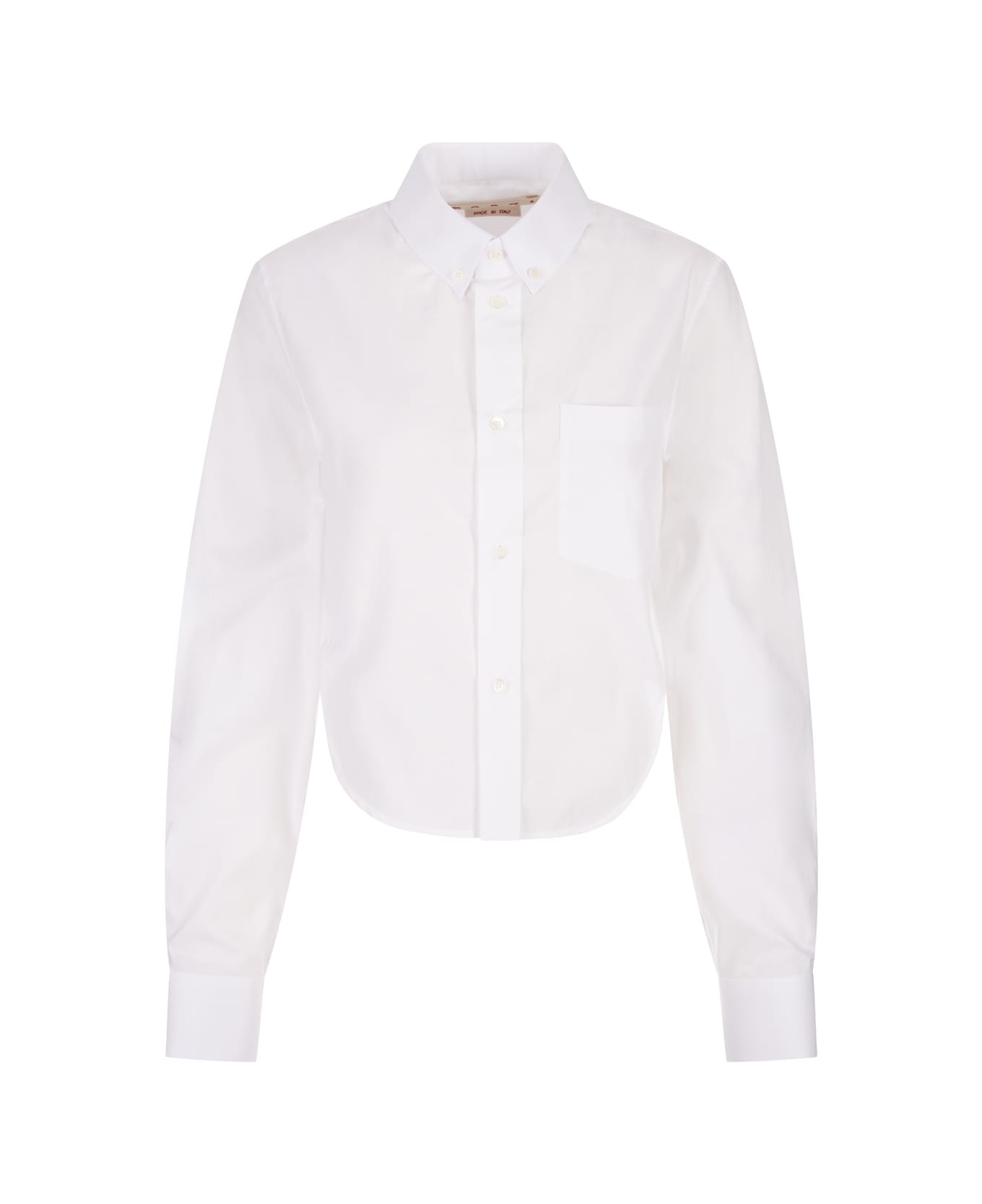 Marni Cropped Shirt In White Cotton - White