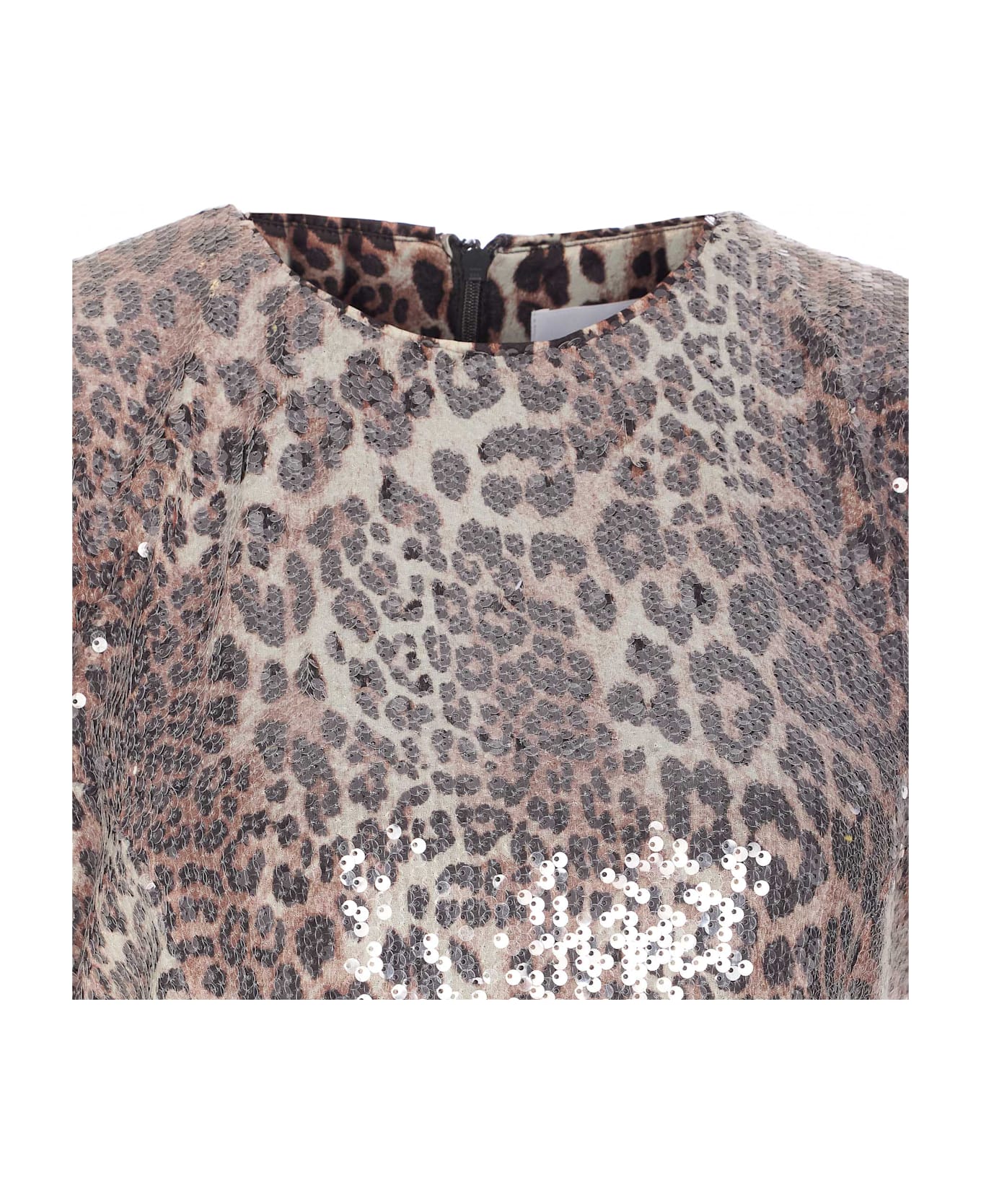 Ganni Printed Leopard Sequins T-shirt - MultiColour
