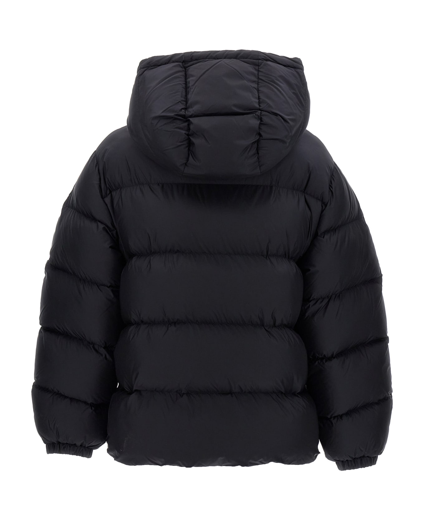 Elisabetta Franchi Logo Embroidery Short Down Jacket - Black