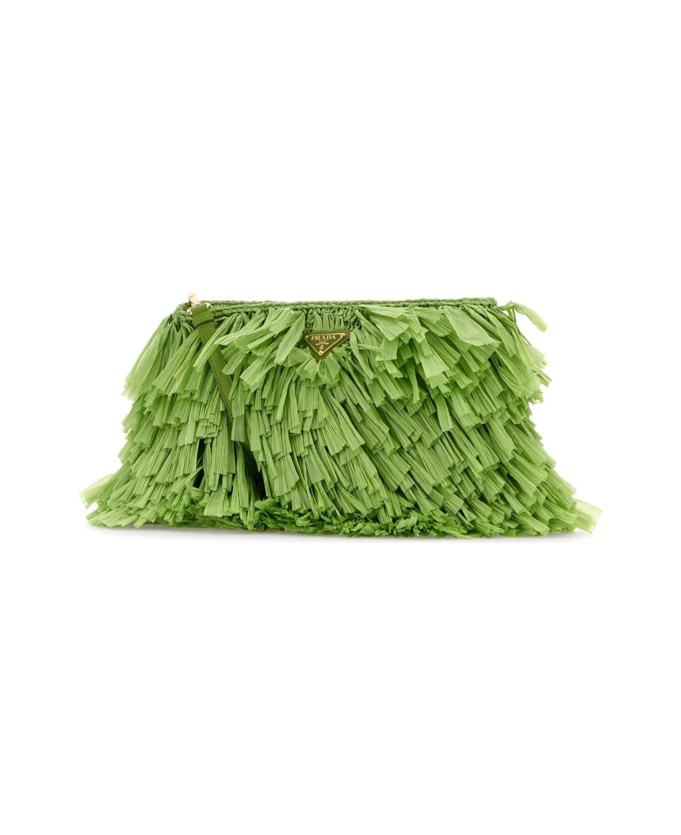 Prada Grass Green Crochet Clutch - PRATO