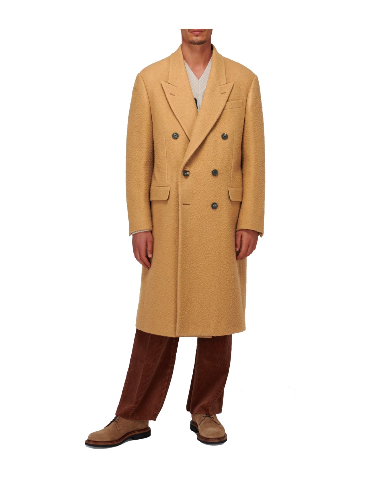 Fendi Wool Long Coat - Brown