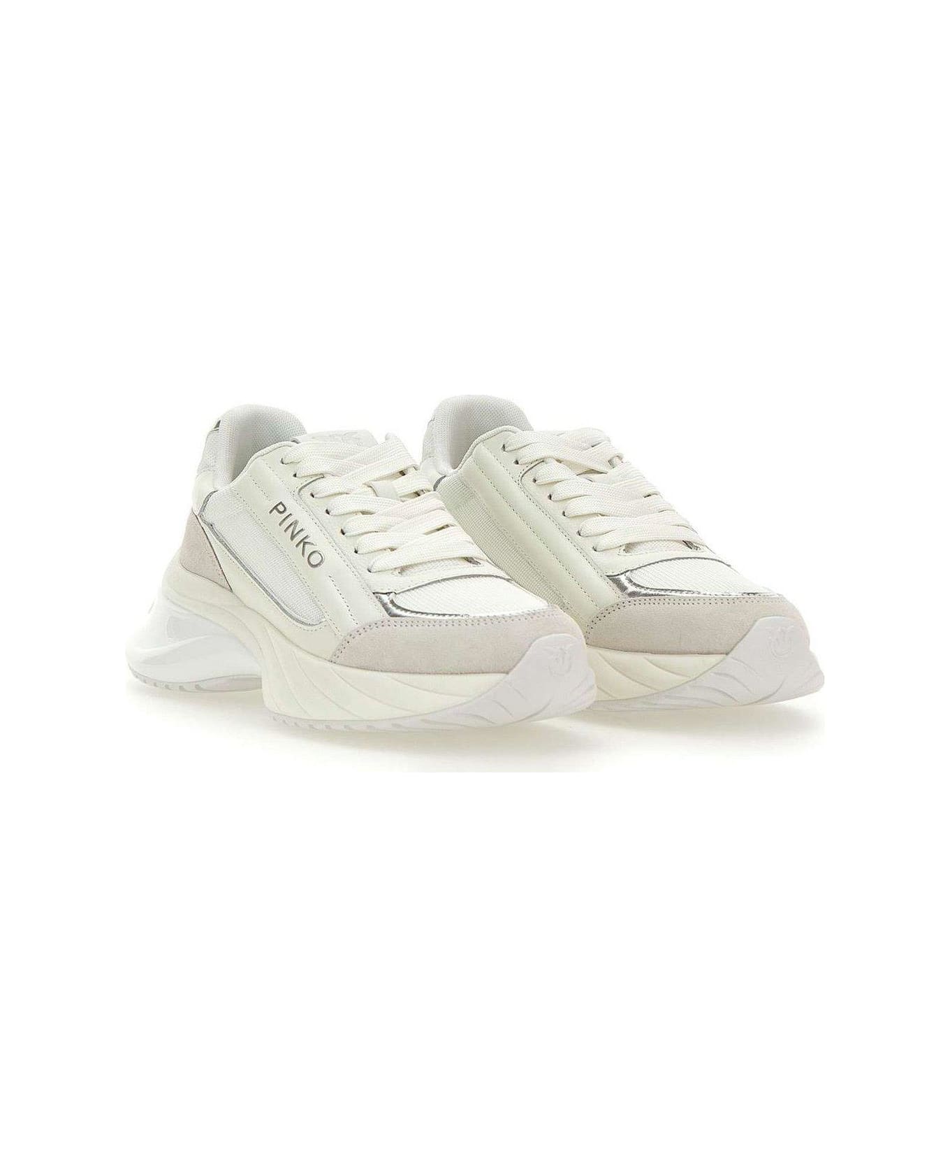 Pinko Ariel 07 Logo Lettering Lace-up Sneakers - White