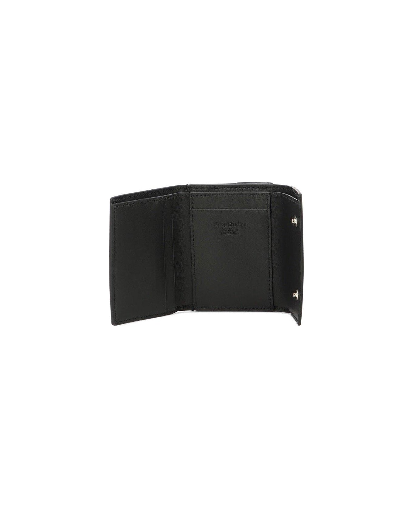 Acne Studios Logo Detailed Tri-fold Wallet - Black 財布