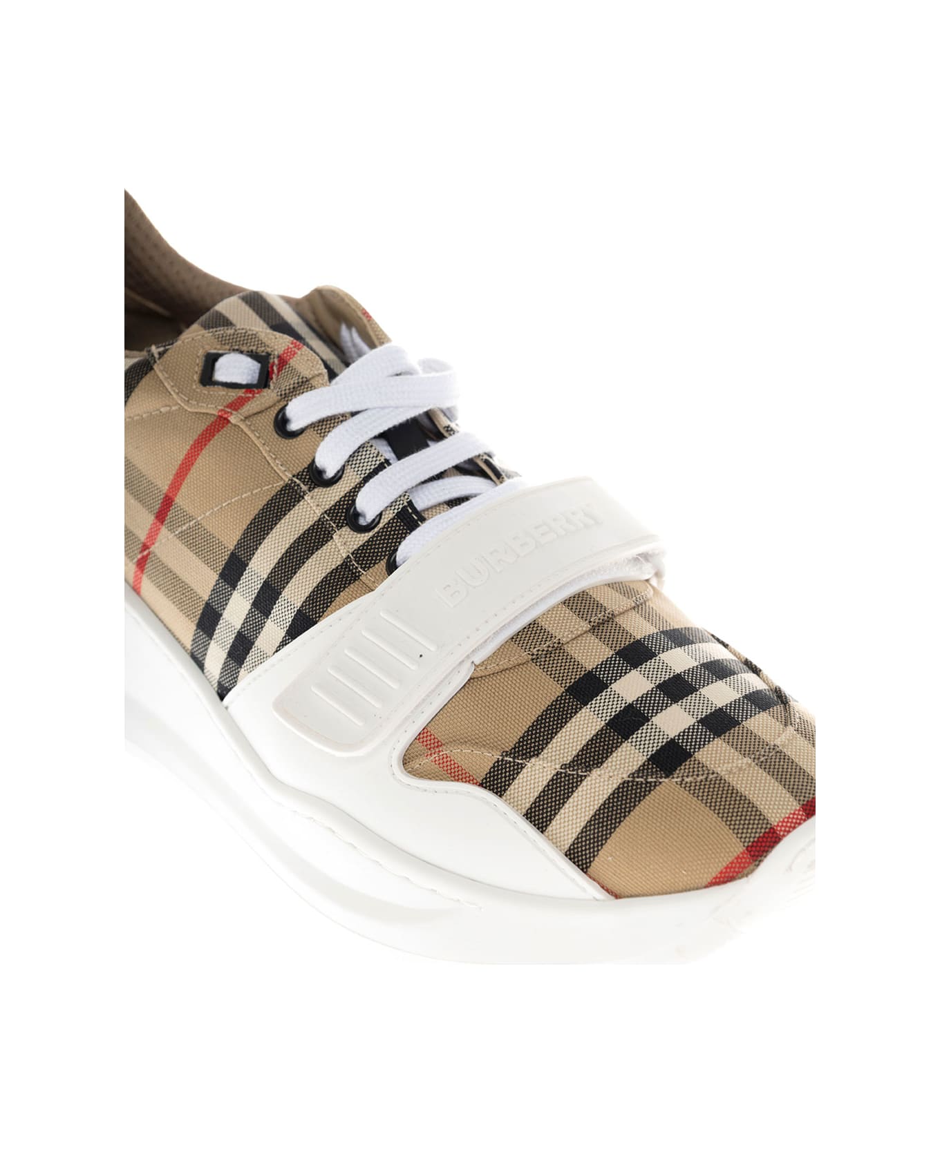 Burberry Vintage Check Fabric Sneakers Man Burberry - Beige