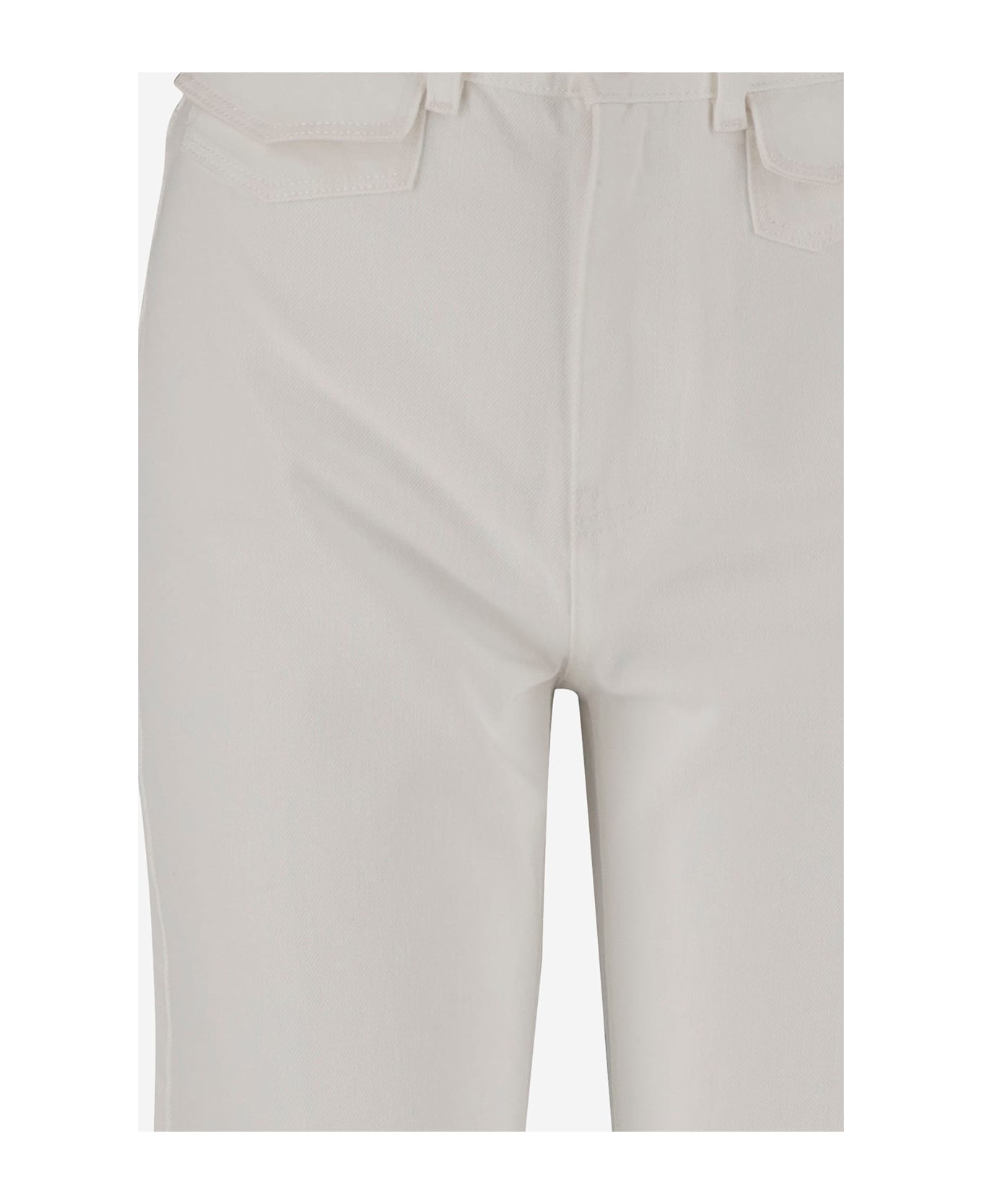 Chloé High Waist Cotton Flare Jeans - White