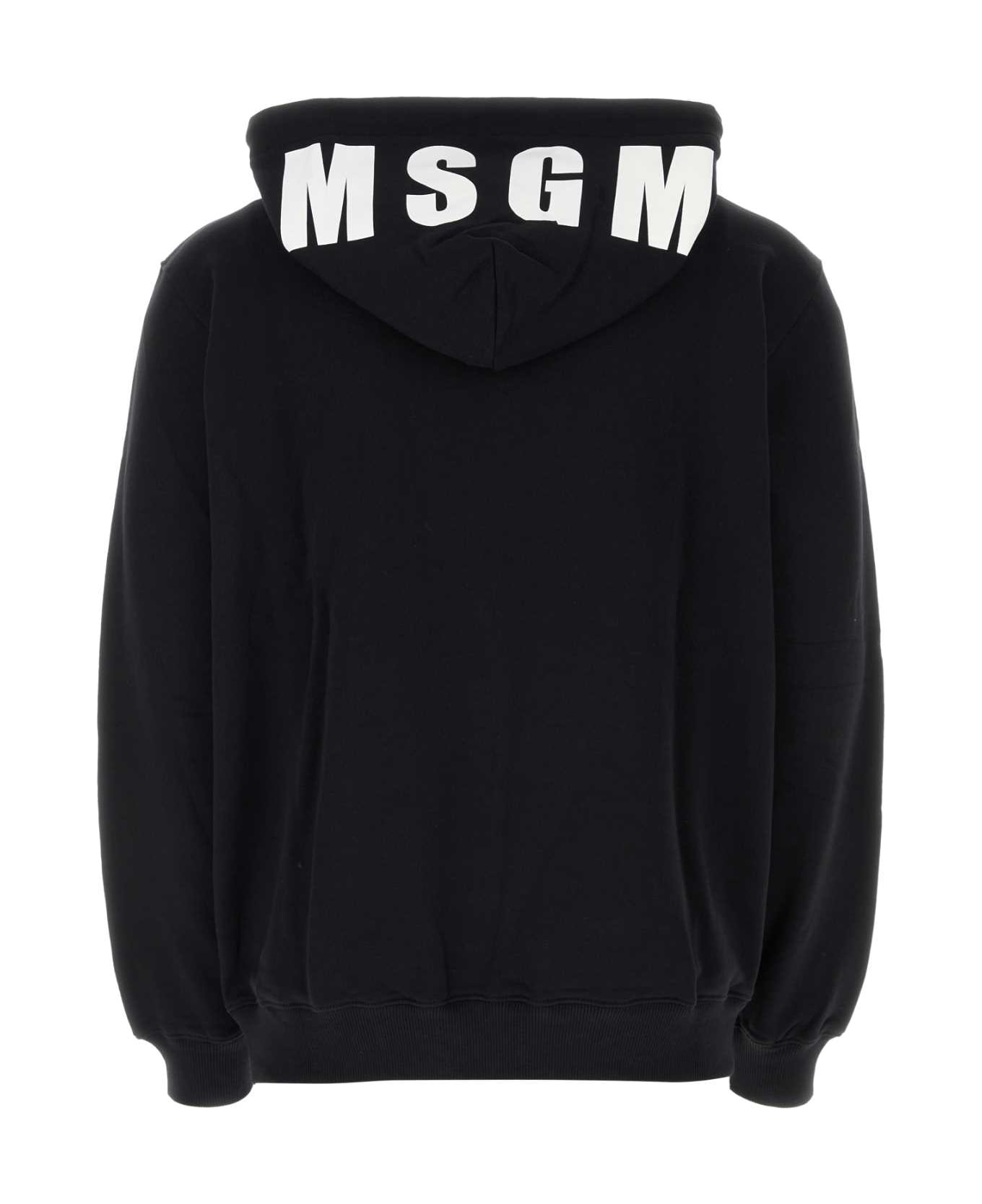 MSGM Black Cotton Sweatshirt - BLACK99