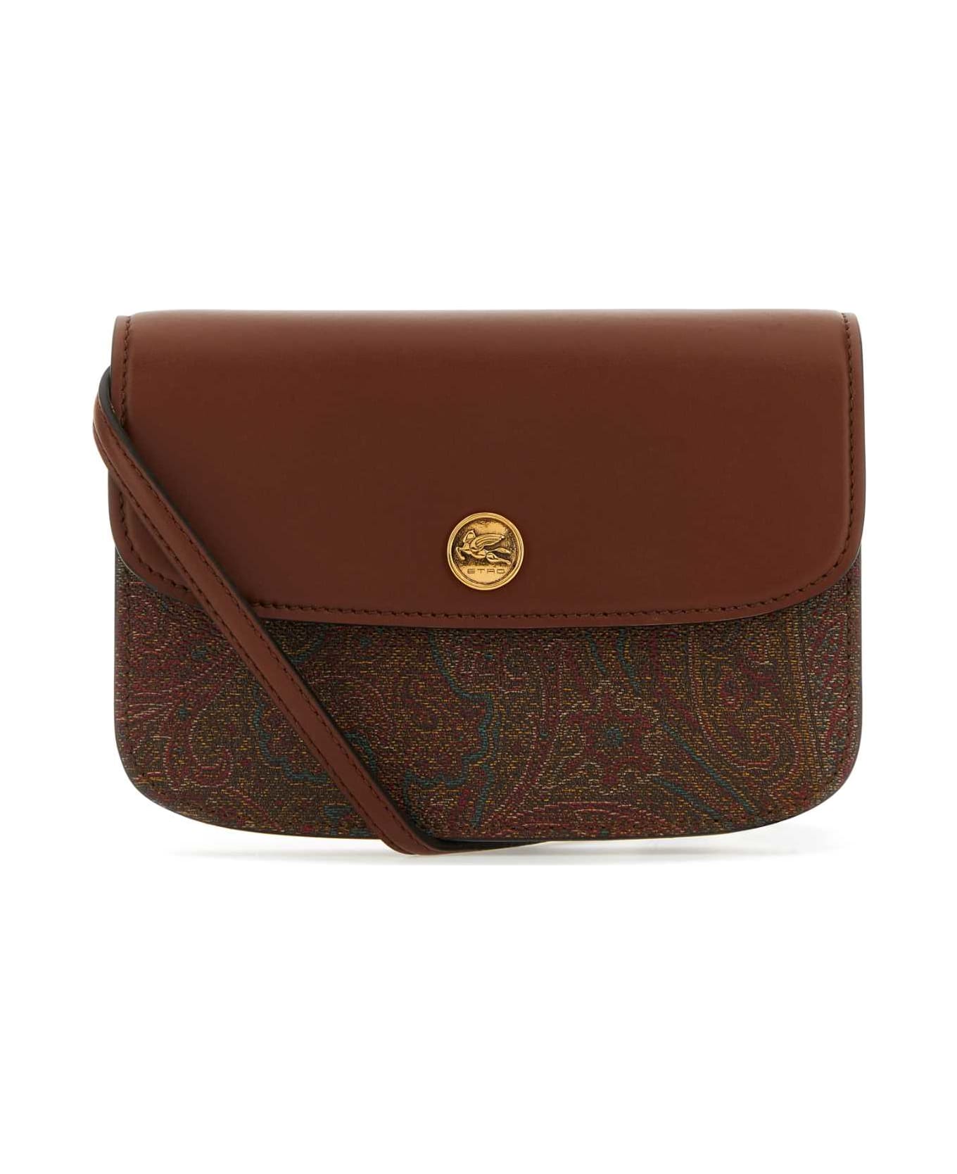 Etro Multicolor Canvas And Leather Small Essential Crossbody Bag - 100
